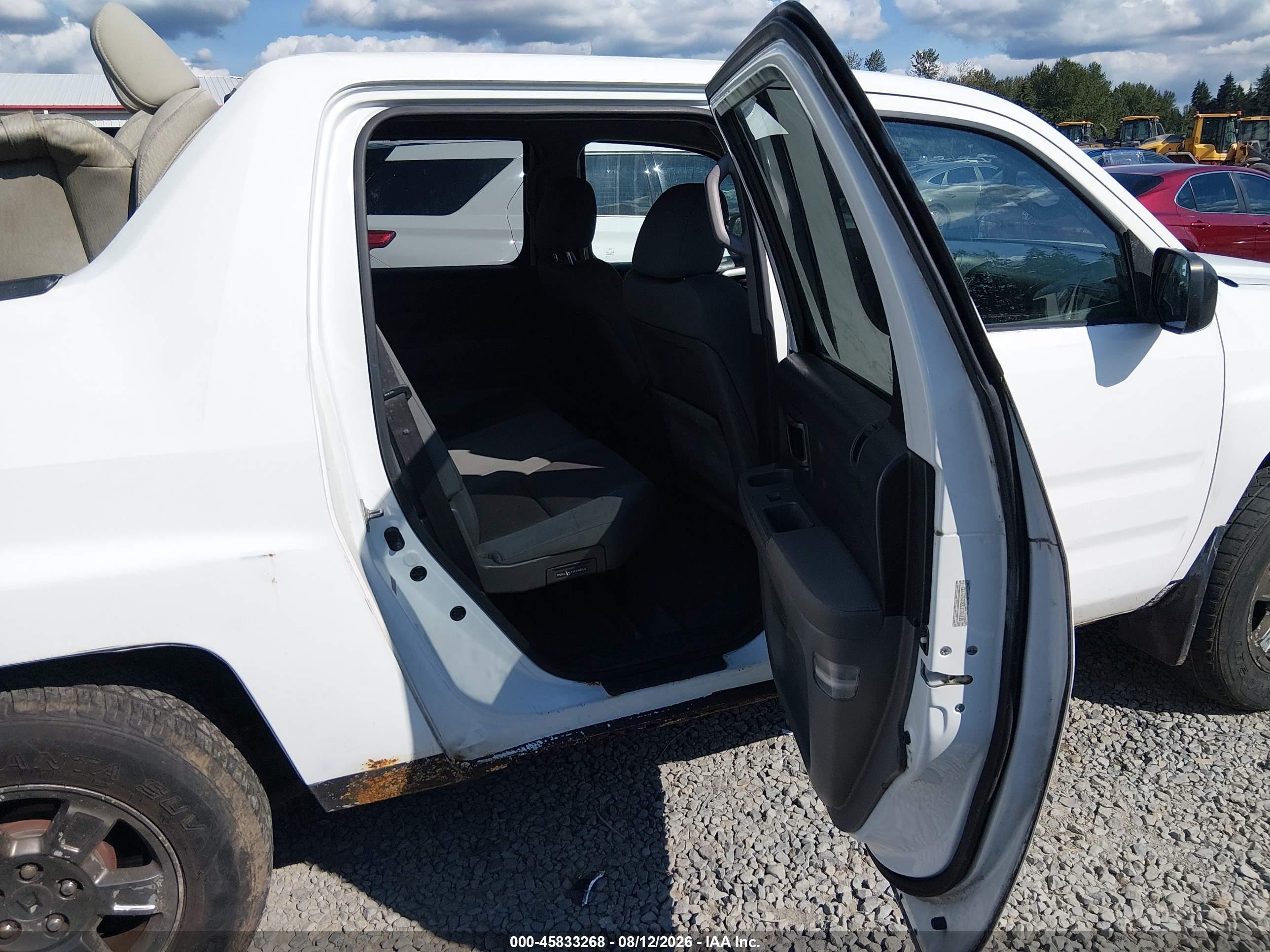 2010 Honda Ridgeline Rtl White vin: 5FPYK1F53AB501772