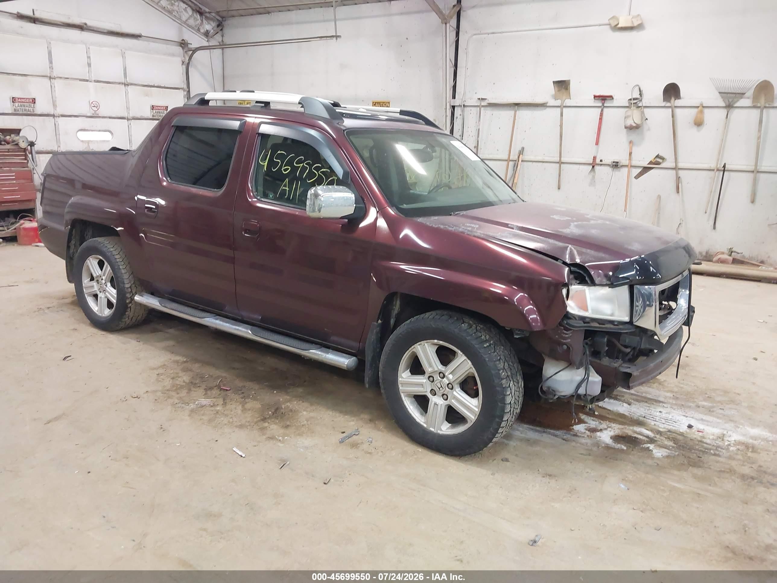 2011 Honda Ridgeline Rtl Red vin: 5FPYK1F53BB004951