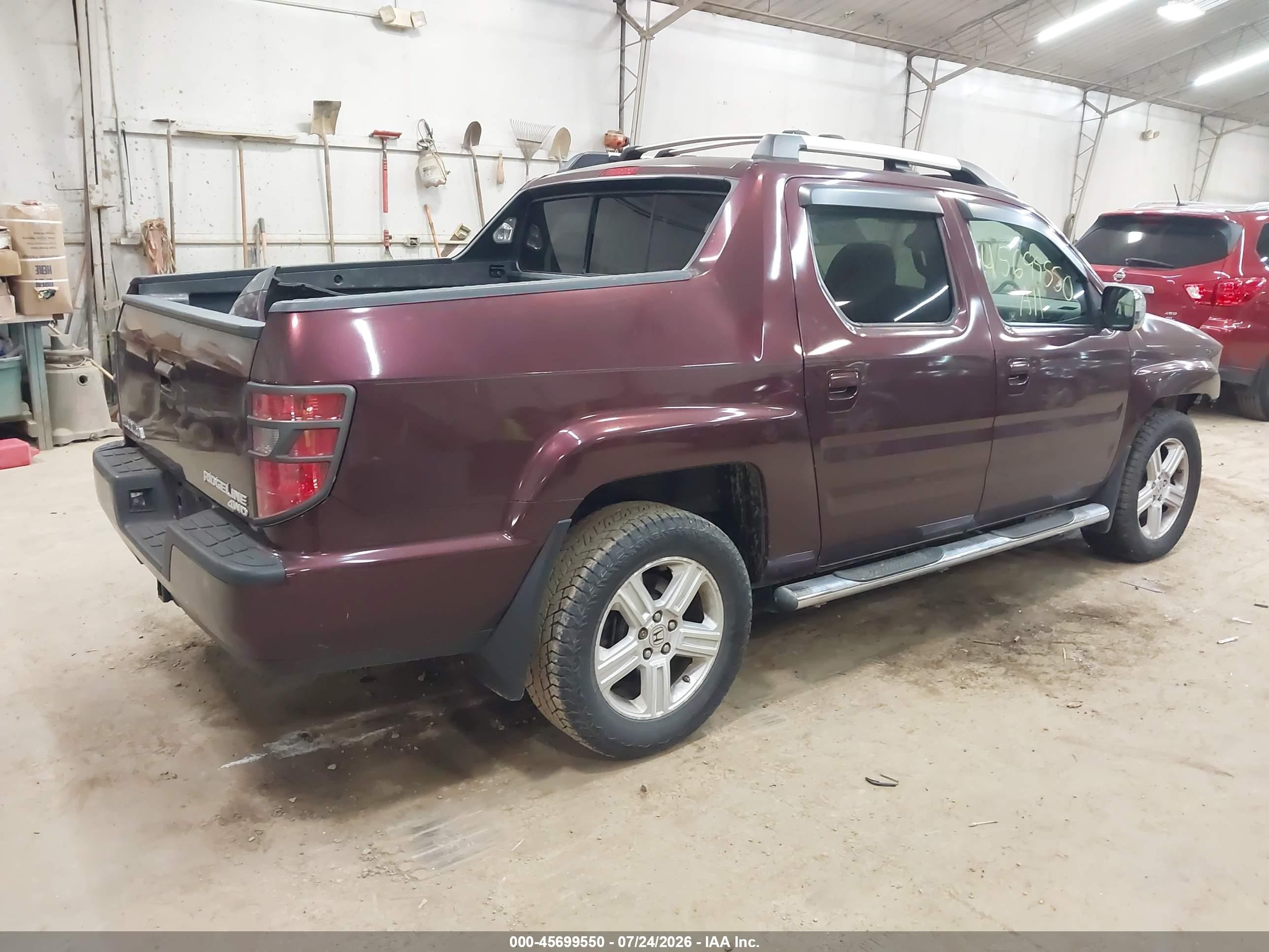 2011 Honda Ridgeline Rtl Red vin: 5FPYK1F53BB004951