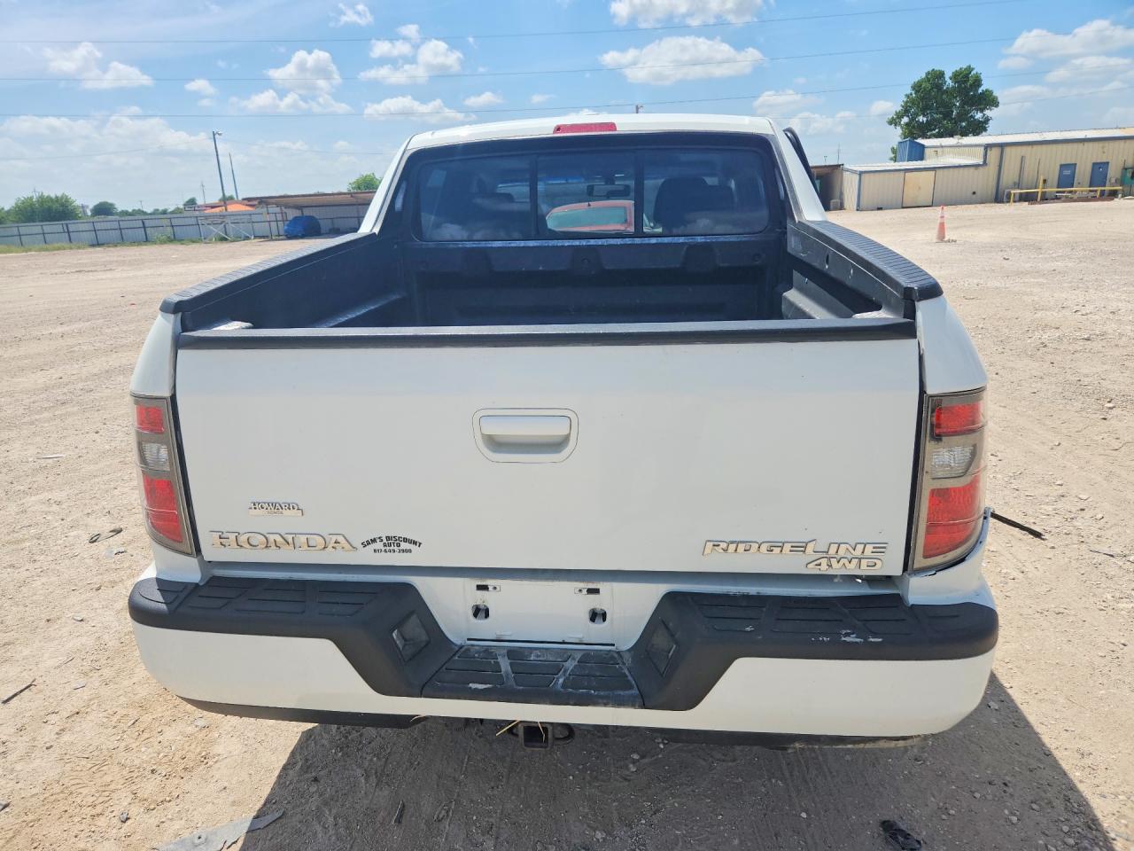 2012 Honda Ridgeline Rtl White vin: 5FPYK1F53CB458621