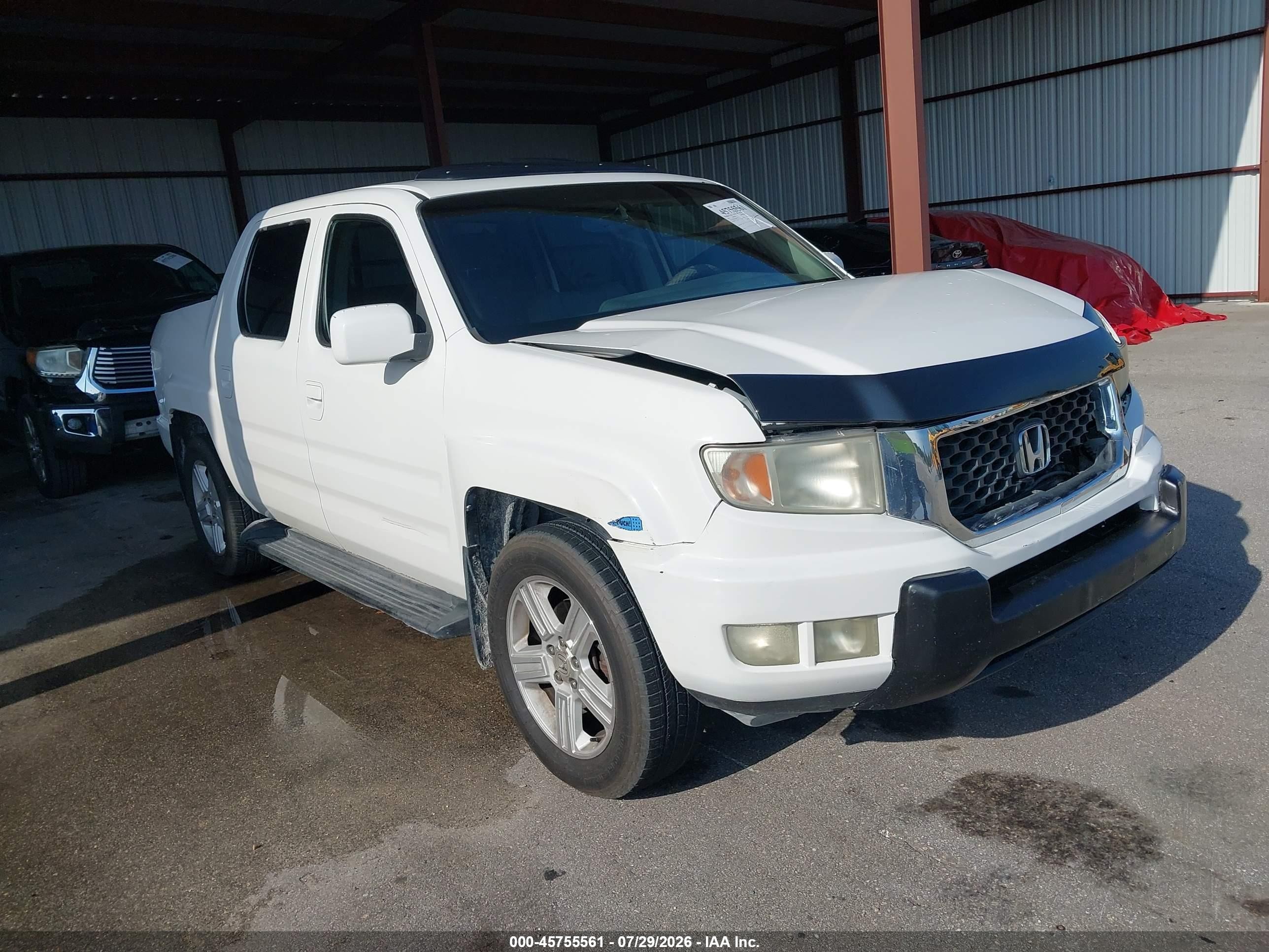 2010 Honda Ridgeline Rtl White vin: 5FPYK1F54AB001233