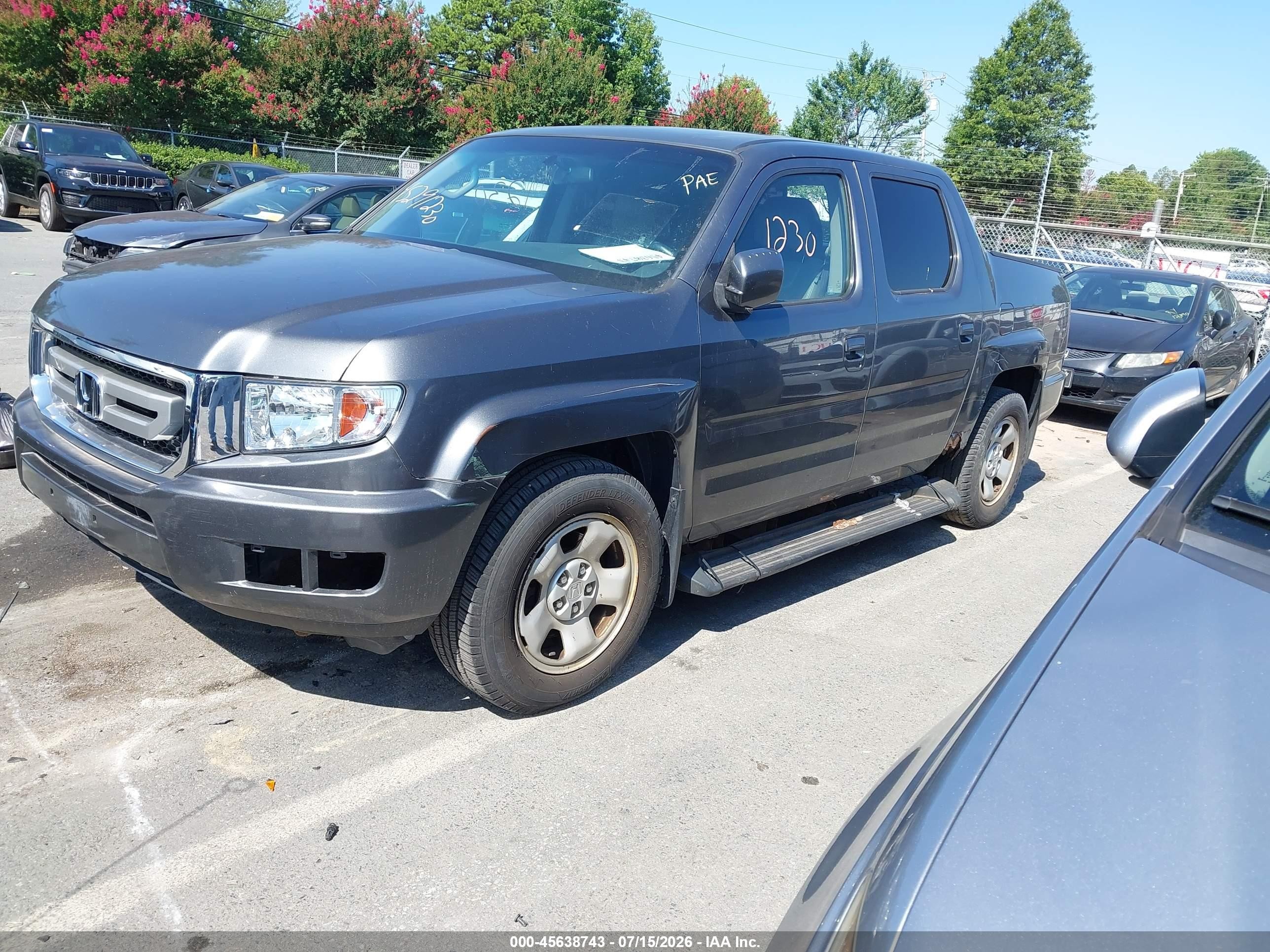 2010 Honda Ridgeline Rtl Серый vin: 5FPYK1F54AB001782