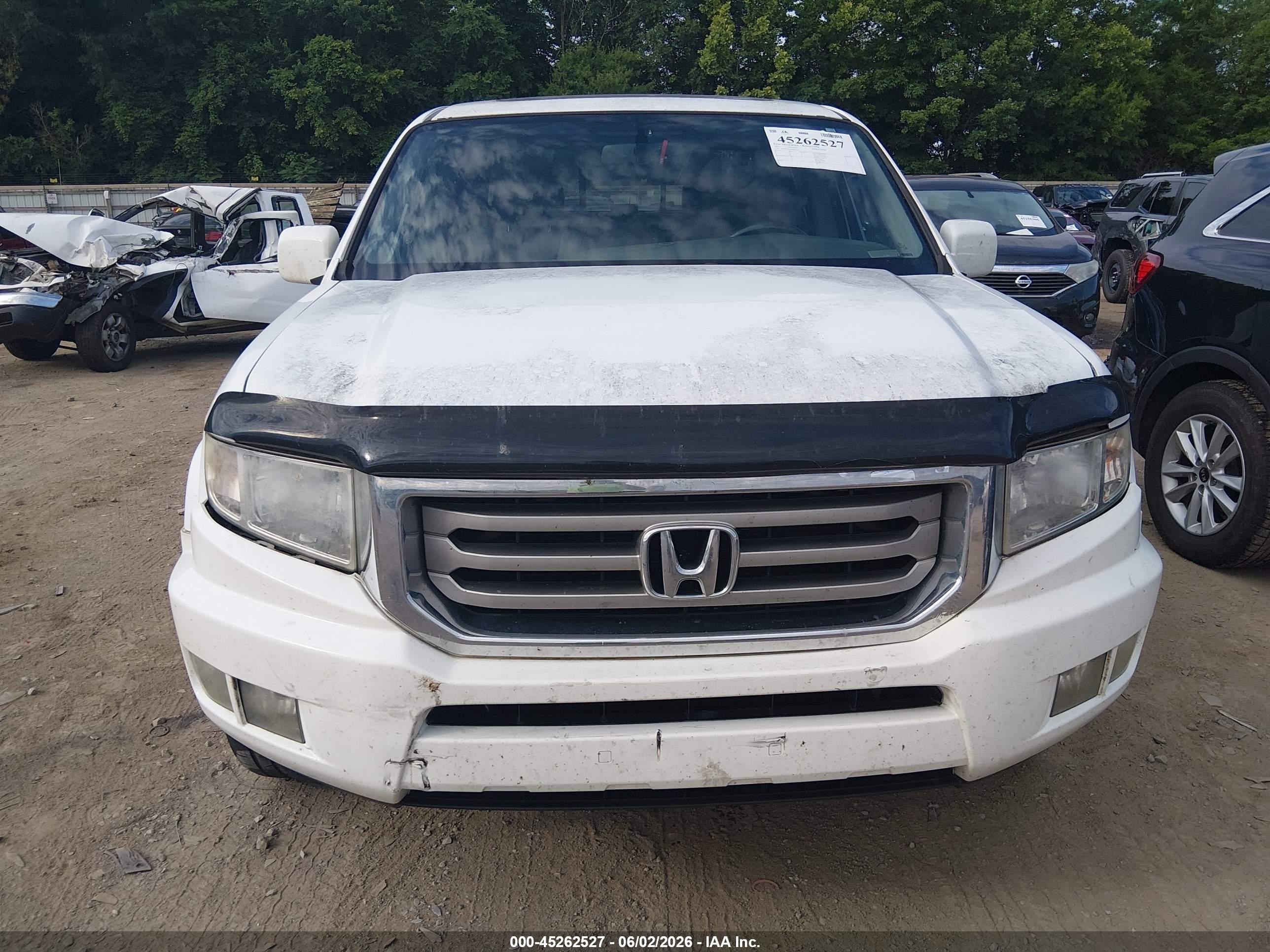 2013 Honda Ridgeline Rtl White vin: 5FPYK1F54DB011653