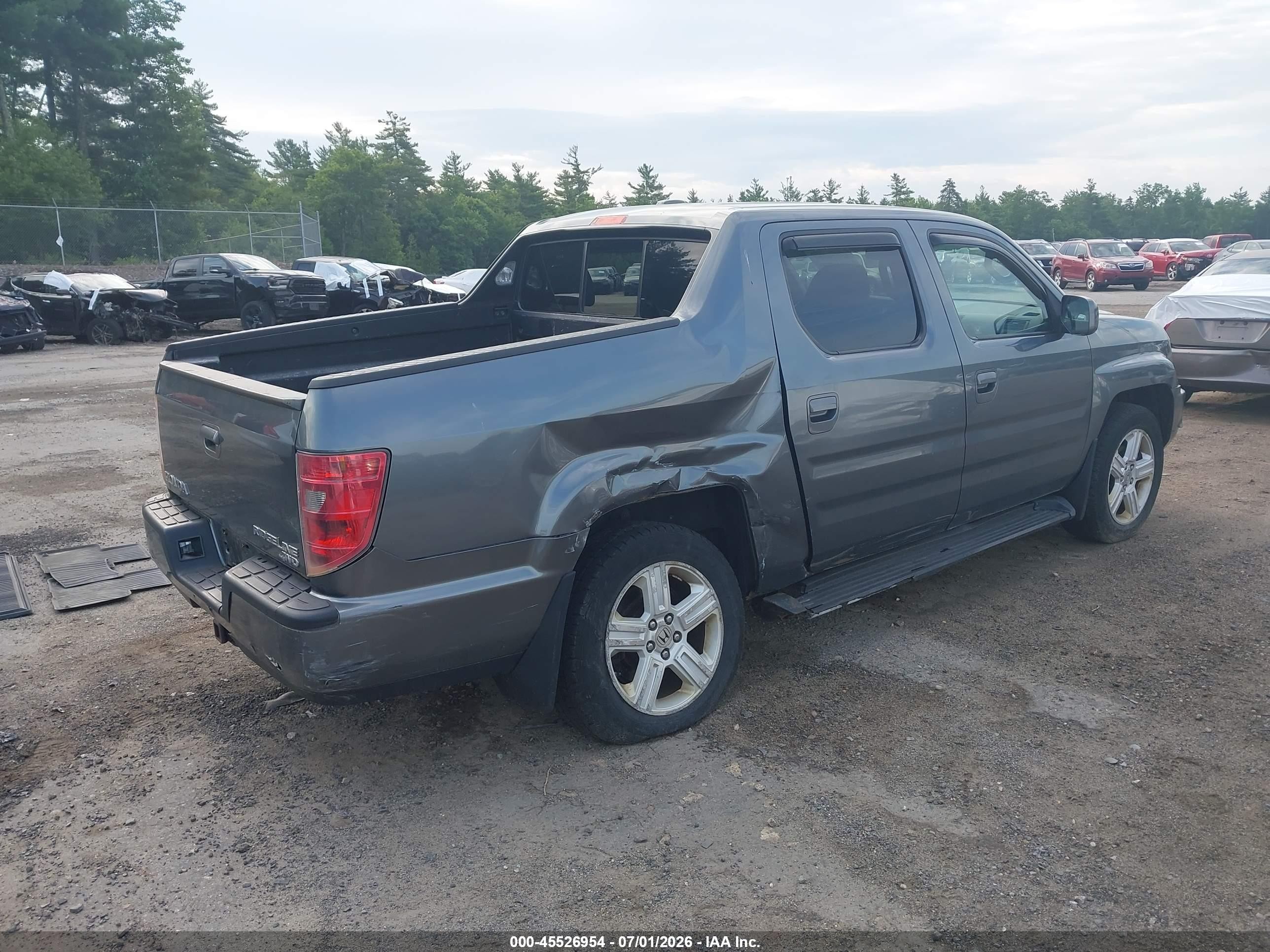 2010 Honda Ridgeline Rtl Gray vin: 5FPYK1F55AB009552