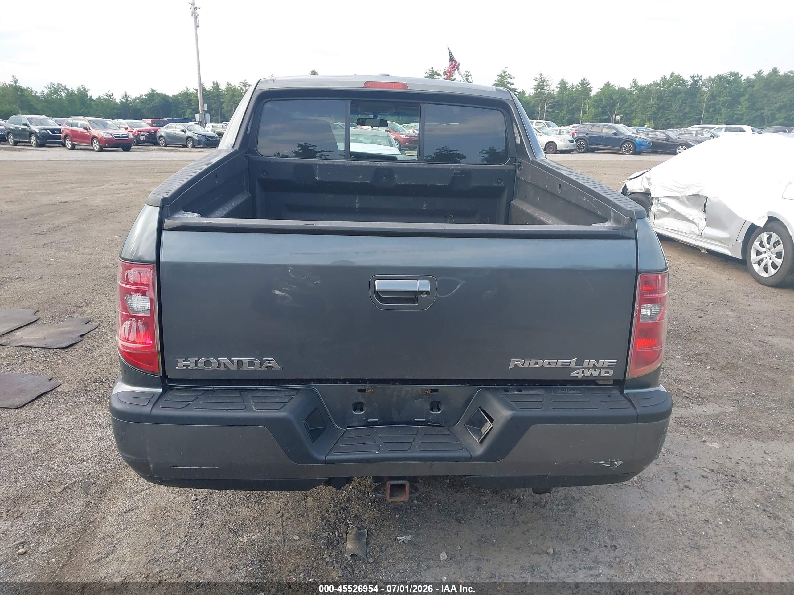 2010 Honda Ridgeline Rtl Gray vin: 5FPYK1F55AB009552