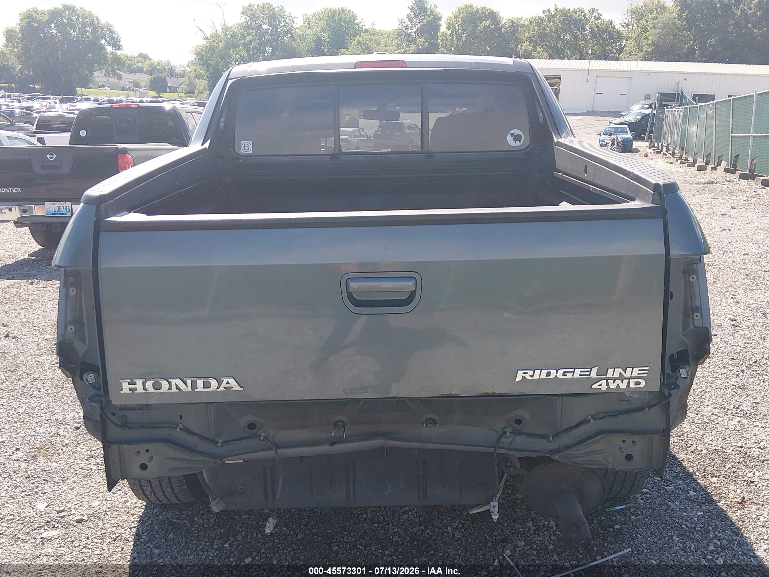 2011 Honda Ridgeline Rtl Gray vin: 5FPYK1F56BB007391