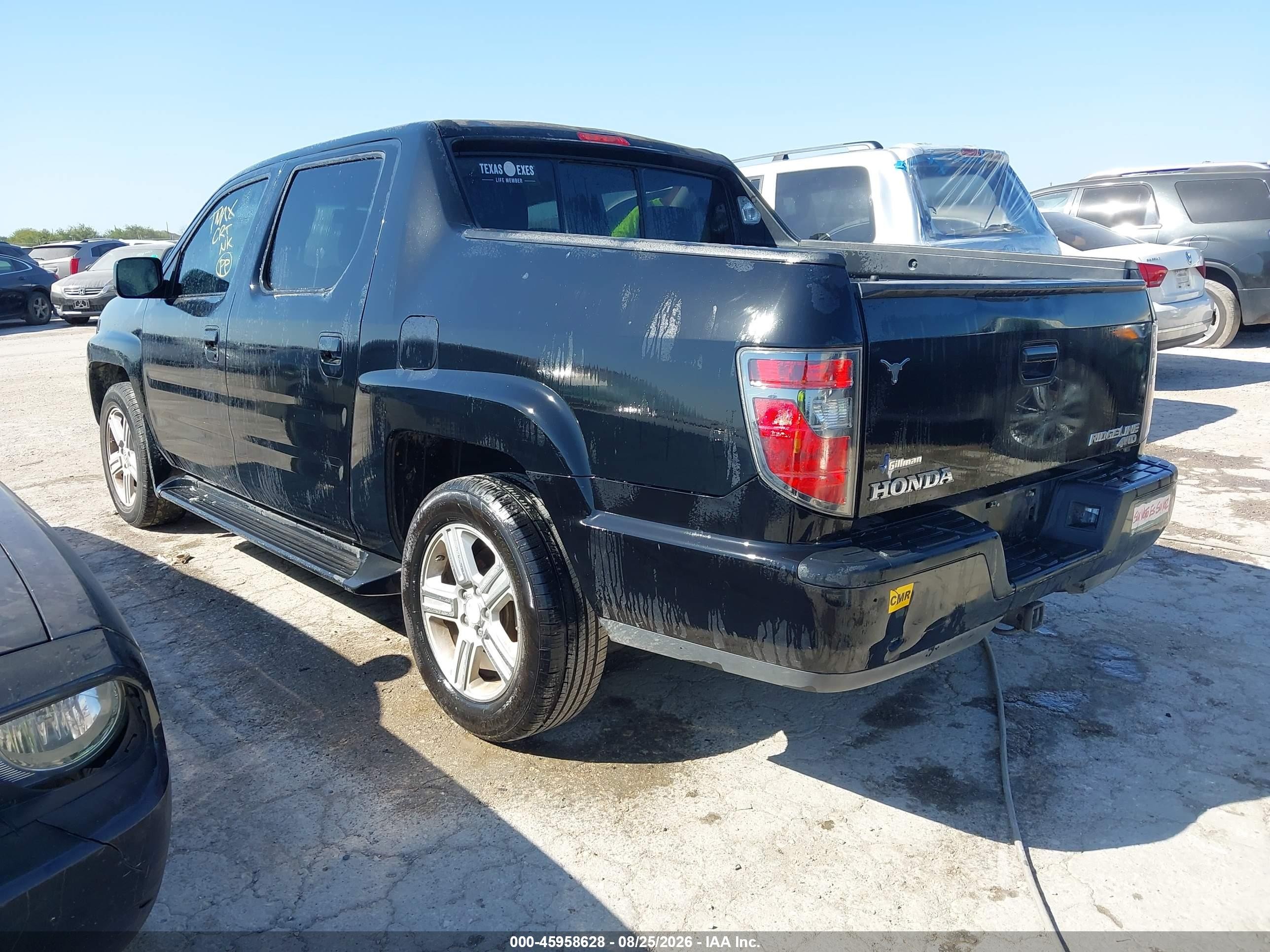 2012 Honda Ridgeline Rtl Black vin: 5FPYK1F57CB004162