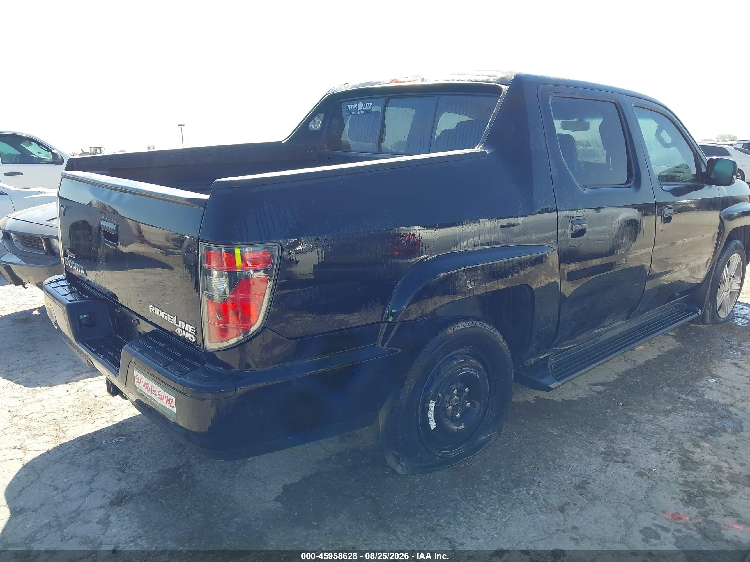 2012 Honda Ridgeline Rtl Black vin: 5FPYK1F57CB004162