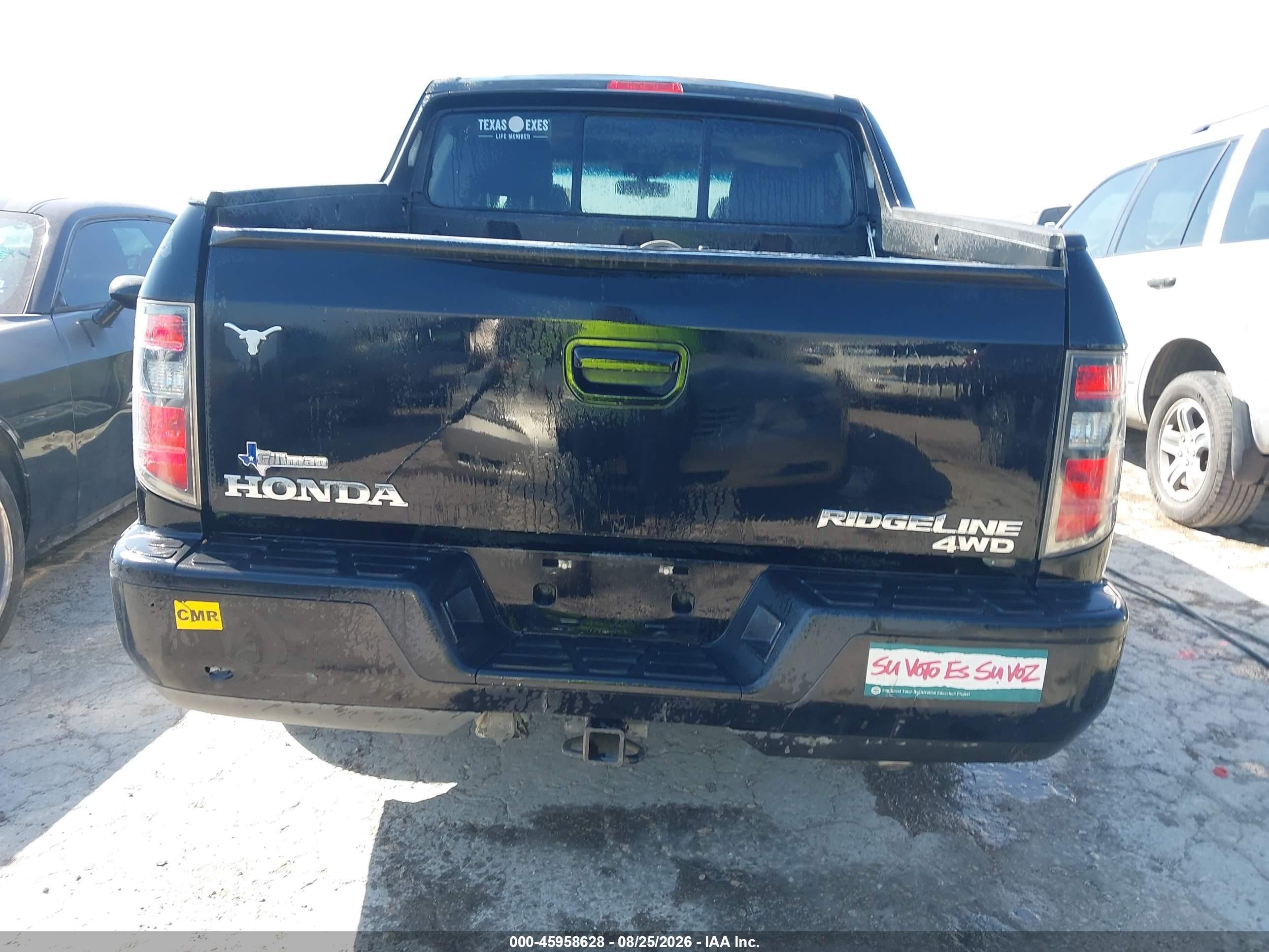 2012 Honda Ridgeline Rtl Black vin: 5FPYK1F57CB004162
