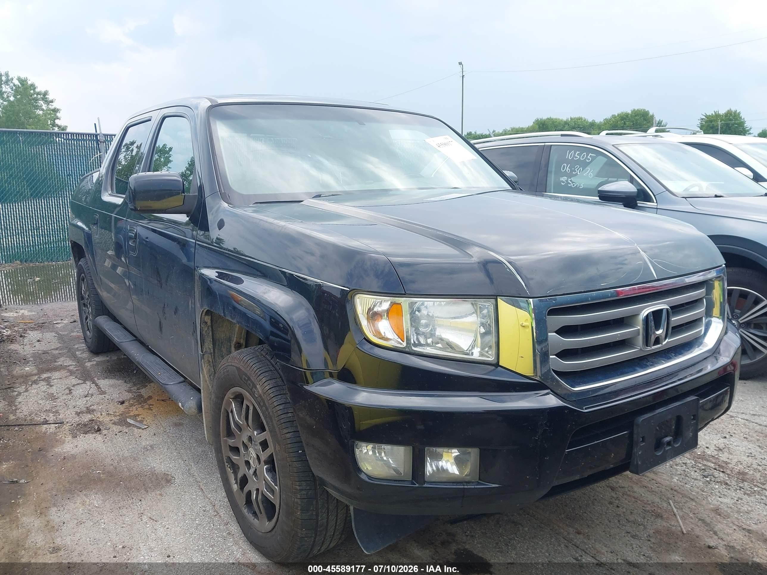 2012 Honda Ridgeline Rtl Черный vin: 5FPYK1F57CB452689