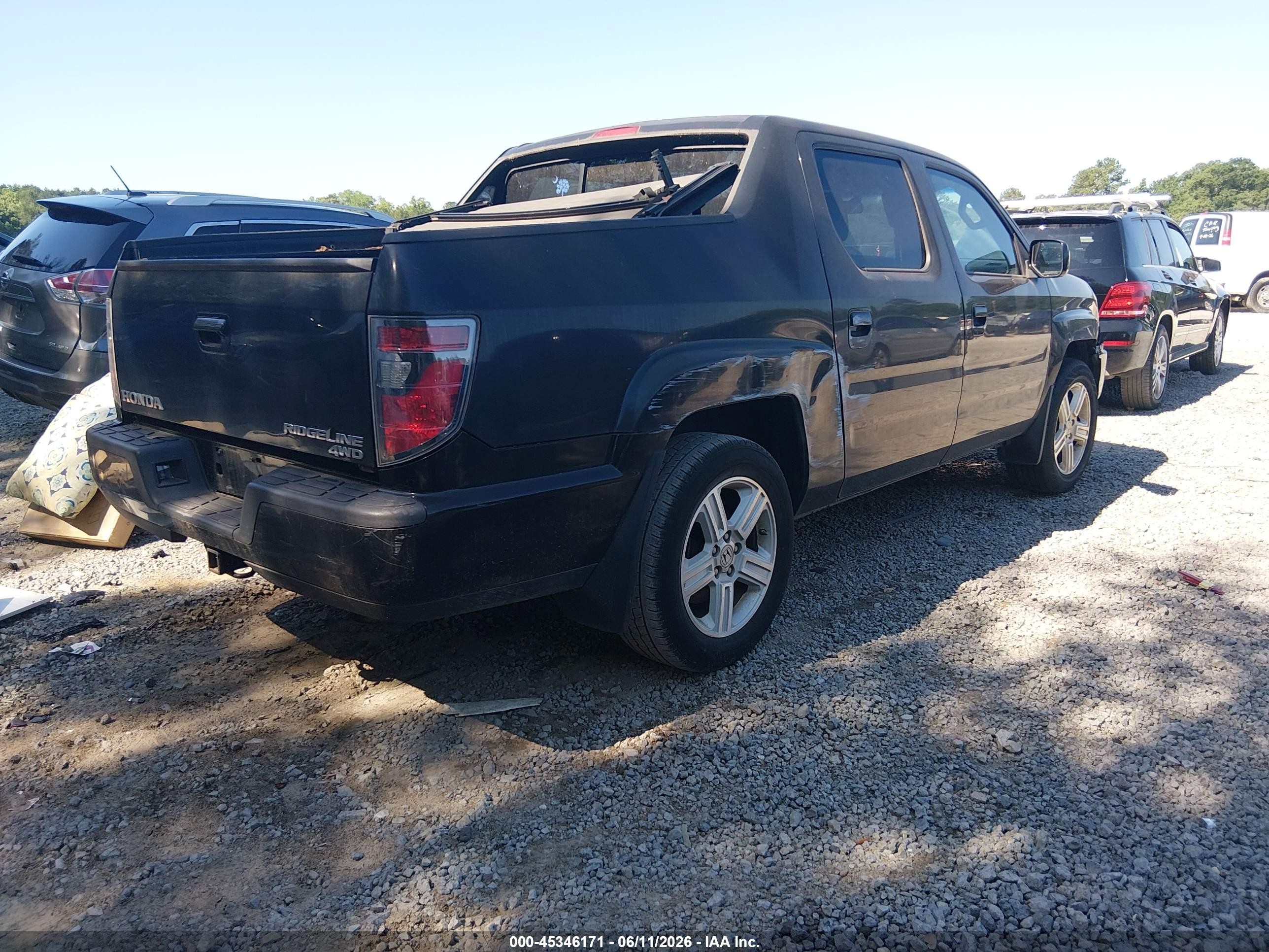 2012 Honda Ridgeline Rtl Черный vin: 5FPYK1F58CB454161