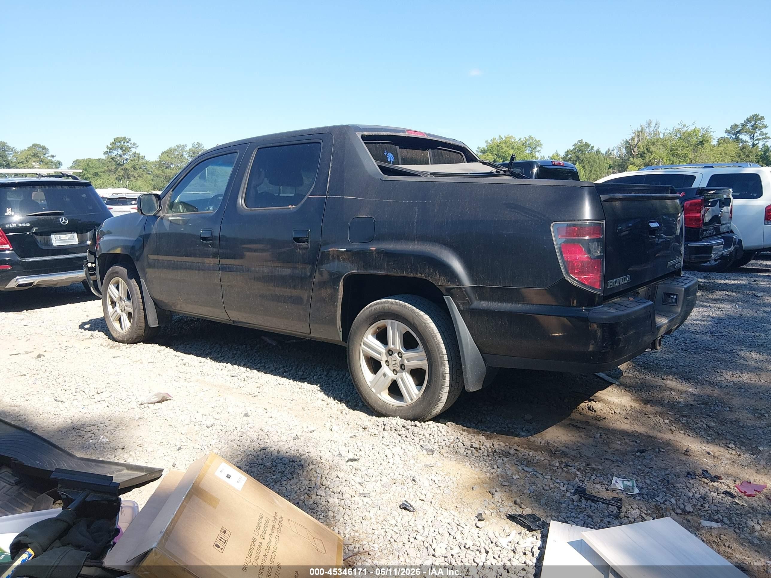 2012 Honda Ridgeline Rtl Черный vin: 5FPYK1F58CB454161