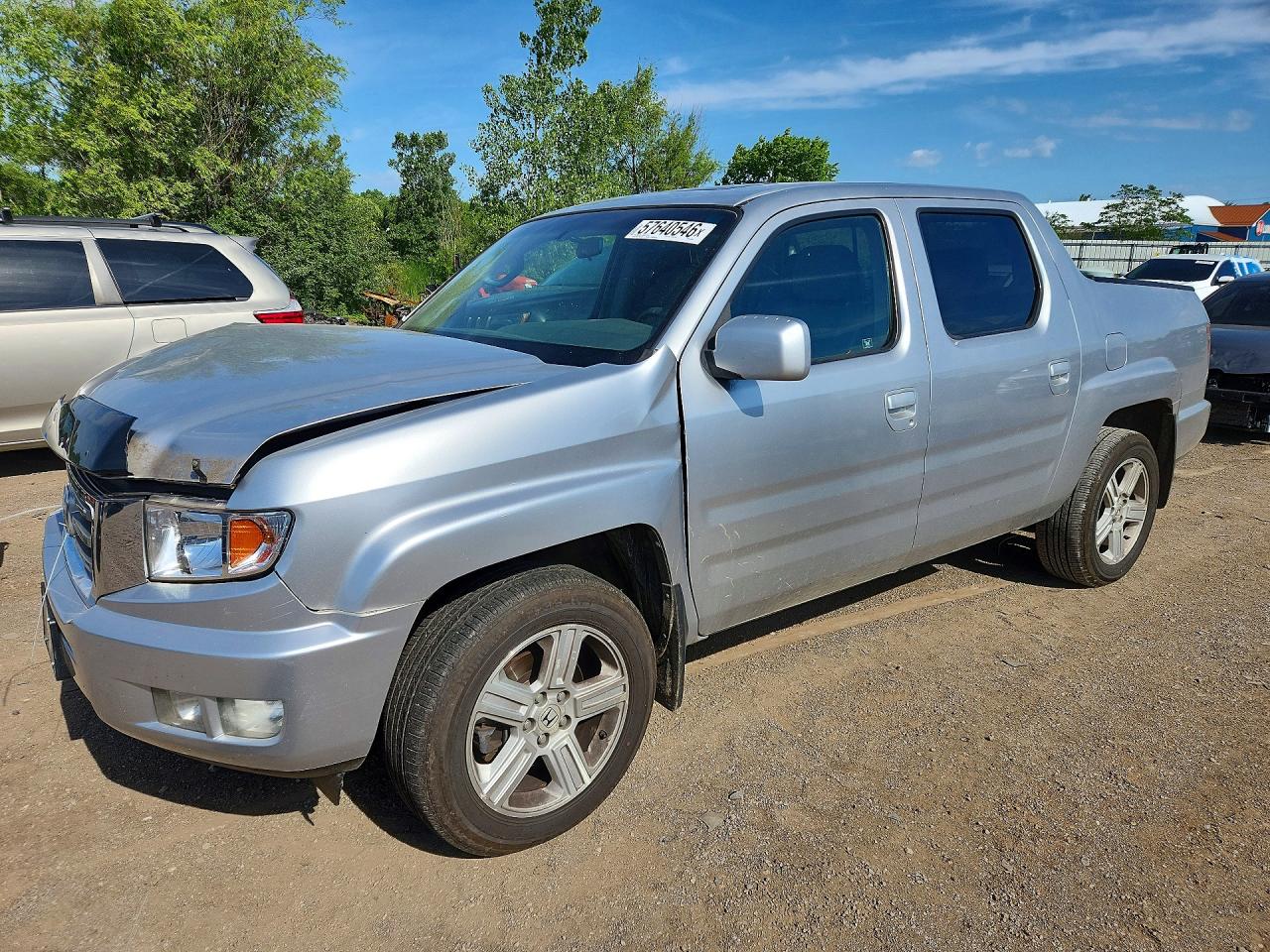 2012 Honda Ridgeline Rtl Silver vin: 5FPYK1F59CB459482