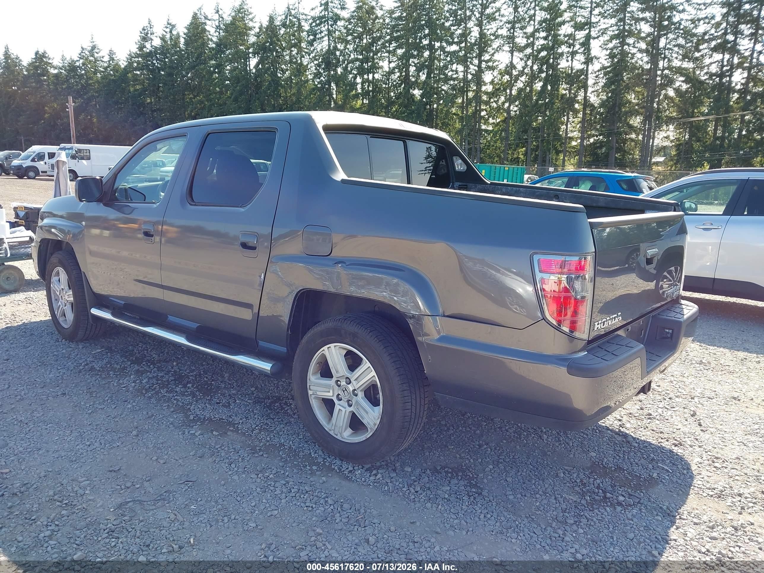 2013 Honda Ridgeline Rtl Gray vin: 5FPYK1F59DB005492