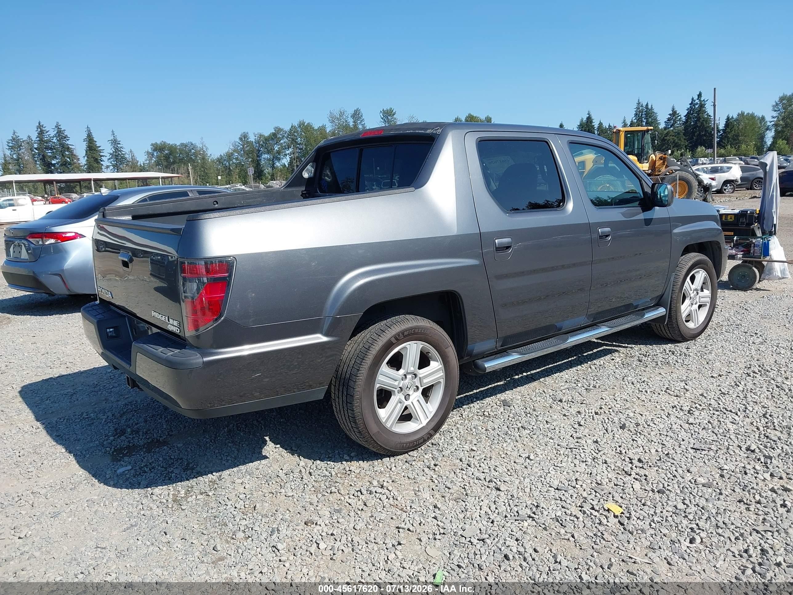 2013 Honda Ridgeline Rtl Gray vin: 5FPYK1F59DB005492
