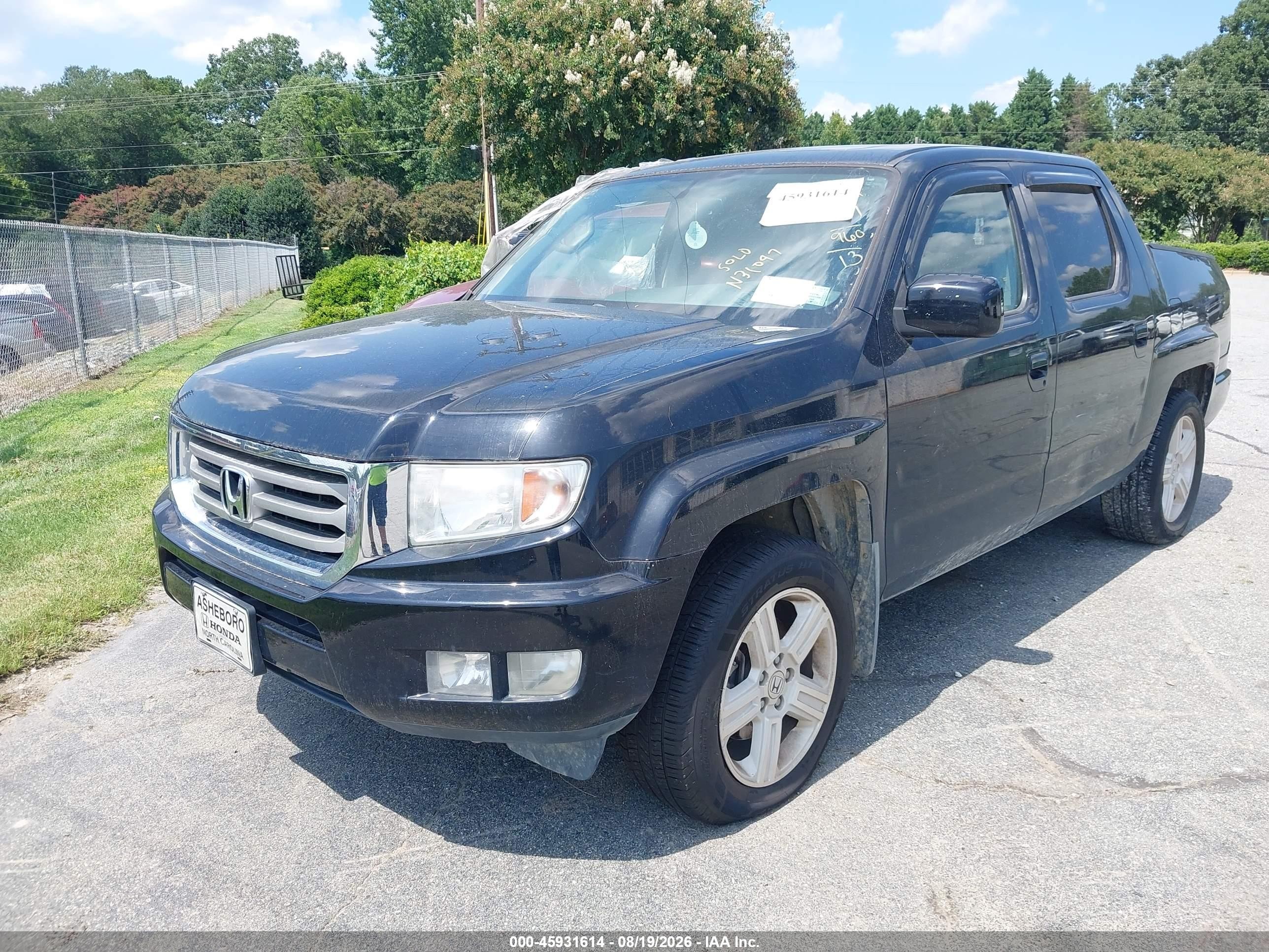 2013 Honda Ridgeline Rtl Black vin: 5FPYK1F59DB007274