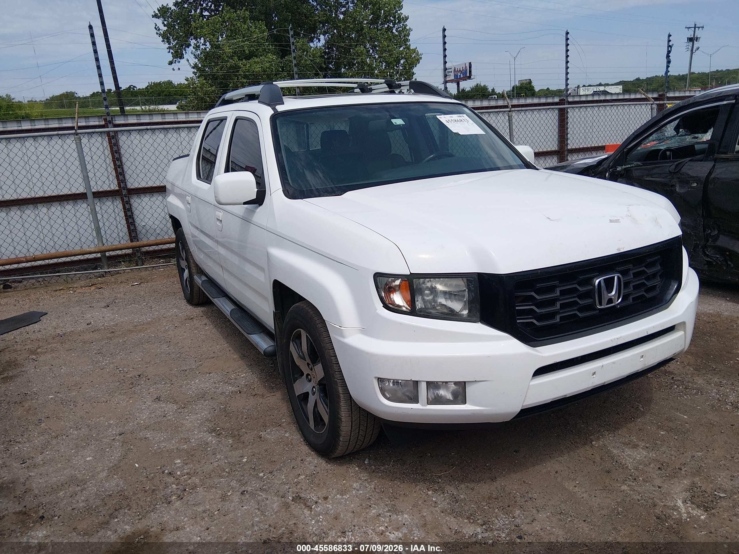 2014 Honda Ridgeline Se White vin: 5FPYK1F68EB013271