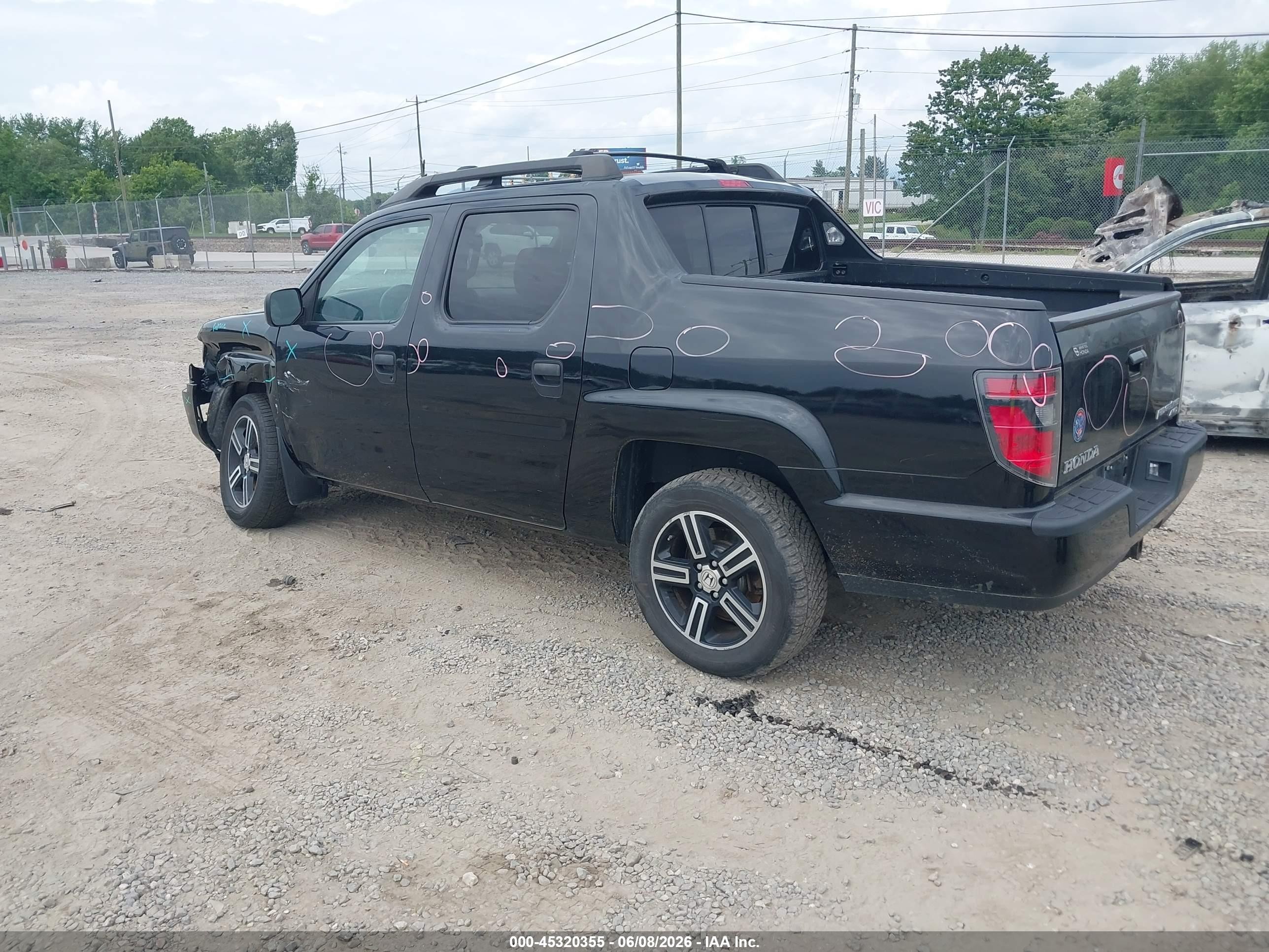 2014 Honda Ridgeline Sport Black vin: 5FPYK1F70EB001429
