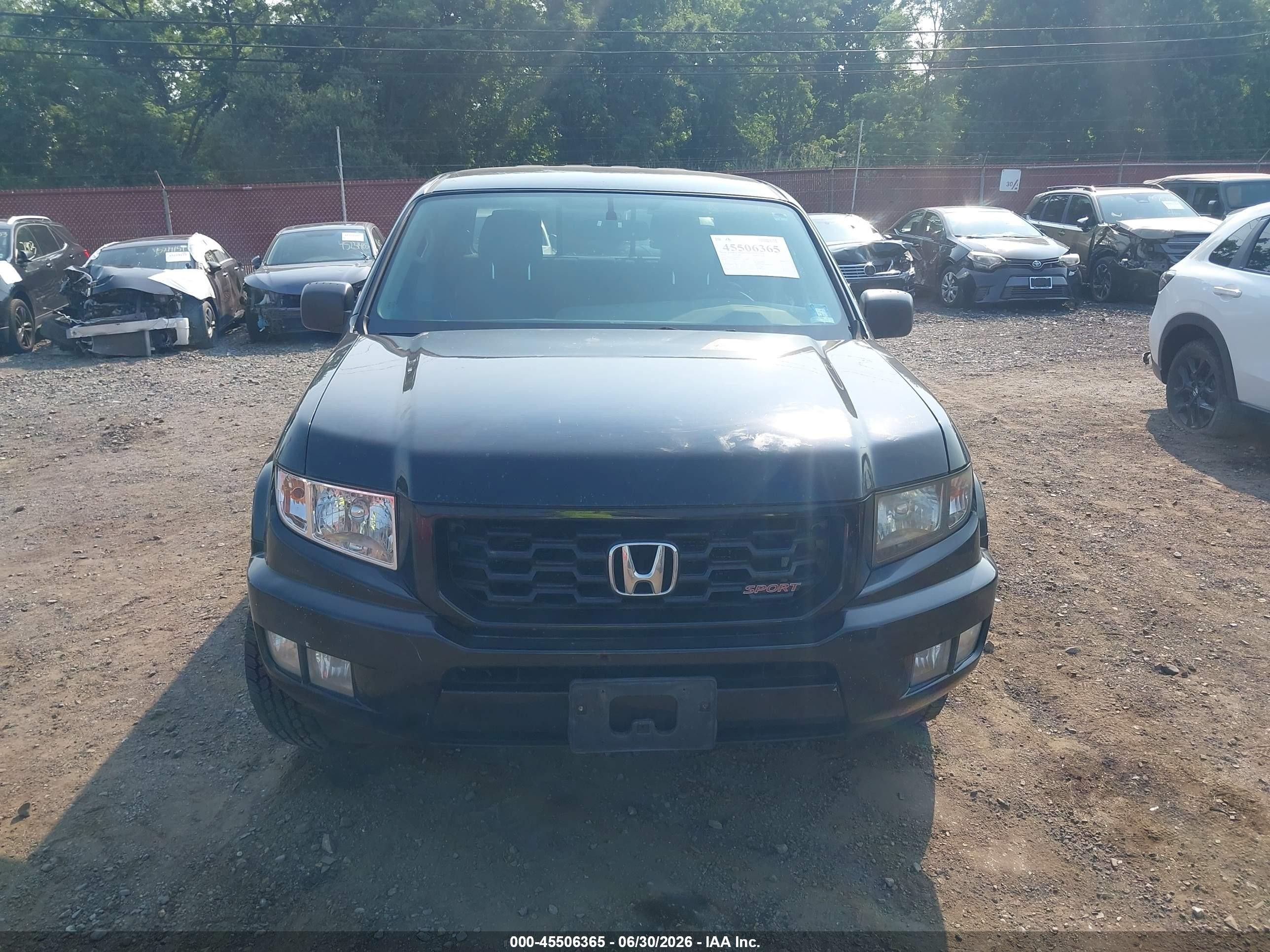 2013 Honda Ridgeline Sport Black vin: 5FPYK1F71DB008727