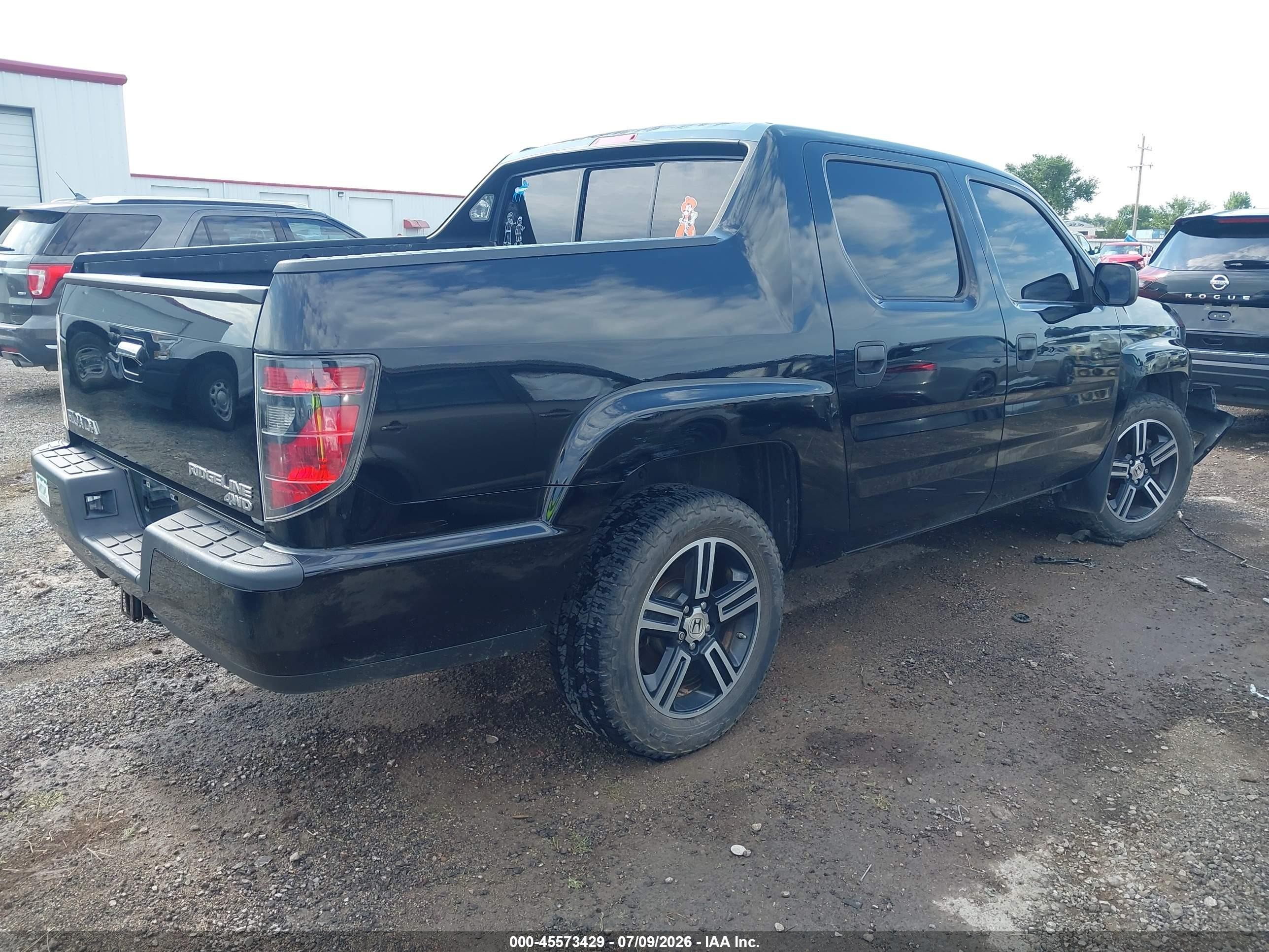 2013 Honda Ridgeline Sport Black vin: 5FPYK1F72DB016402