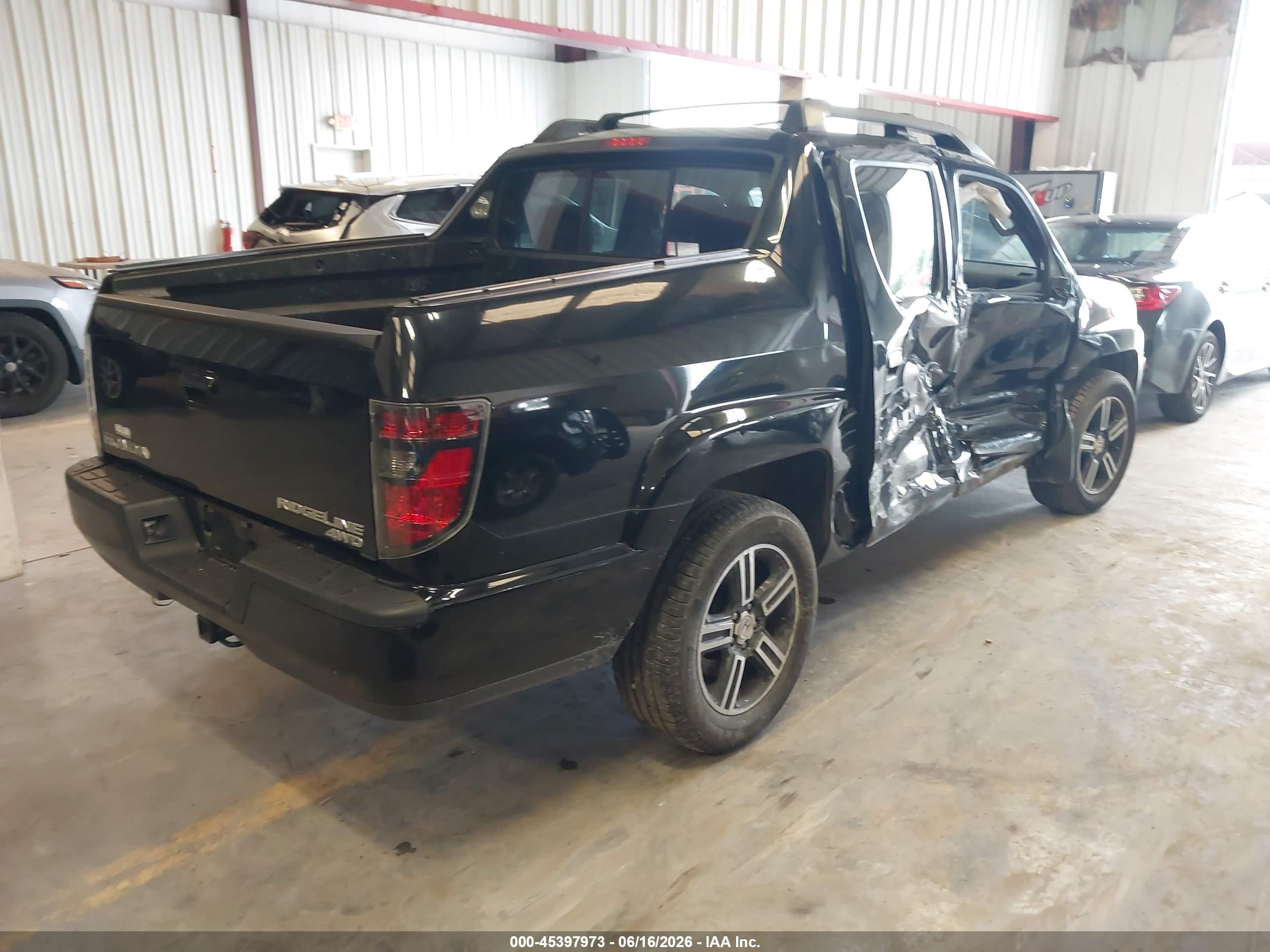 2014 Honda Ridgeline Sport Black vin: 5FPYK1F75EB003029