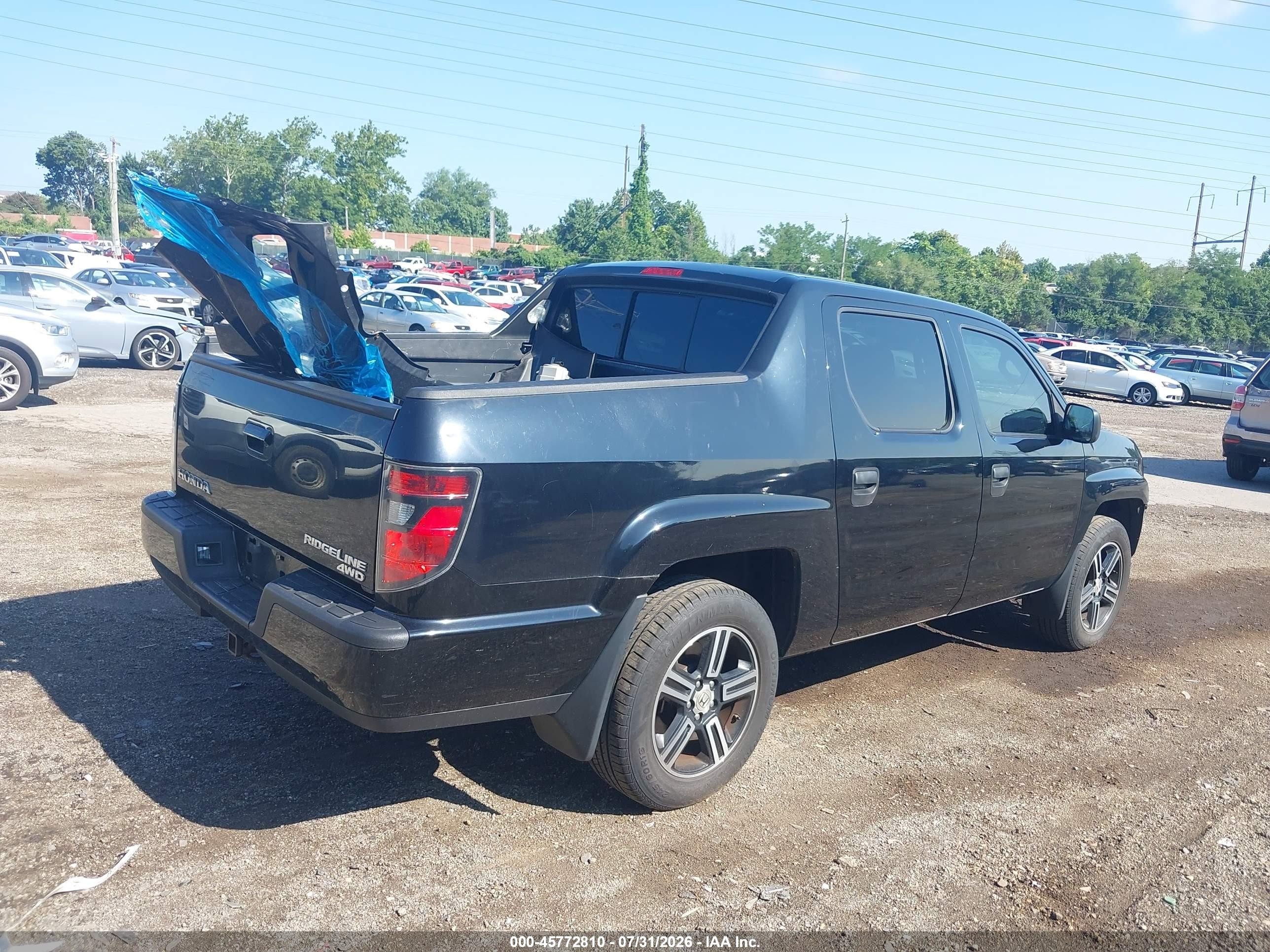 2013 Honda Ridgeline Sport Black vin: 5FPYK1F76DB008349