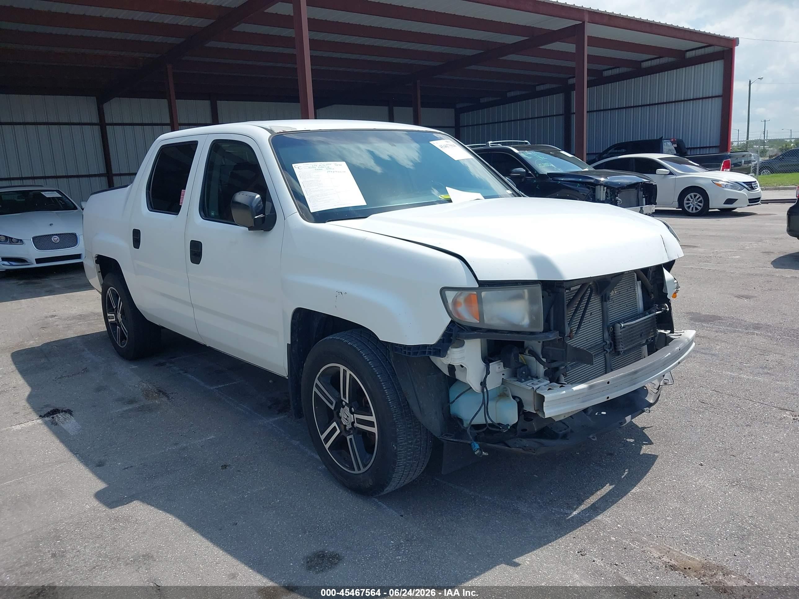 2012 Honda Ridgeline Sport White vin: 5FPYK1F77CB453343