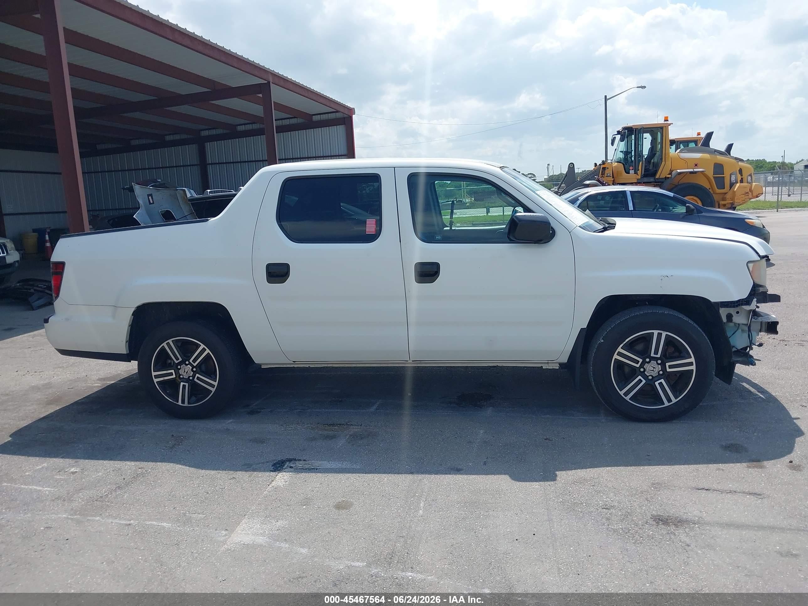 2012 Honda Ridgeline Sport White vin: 5FPYK1F77CB453343