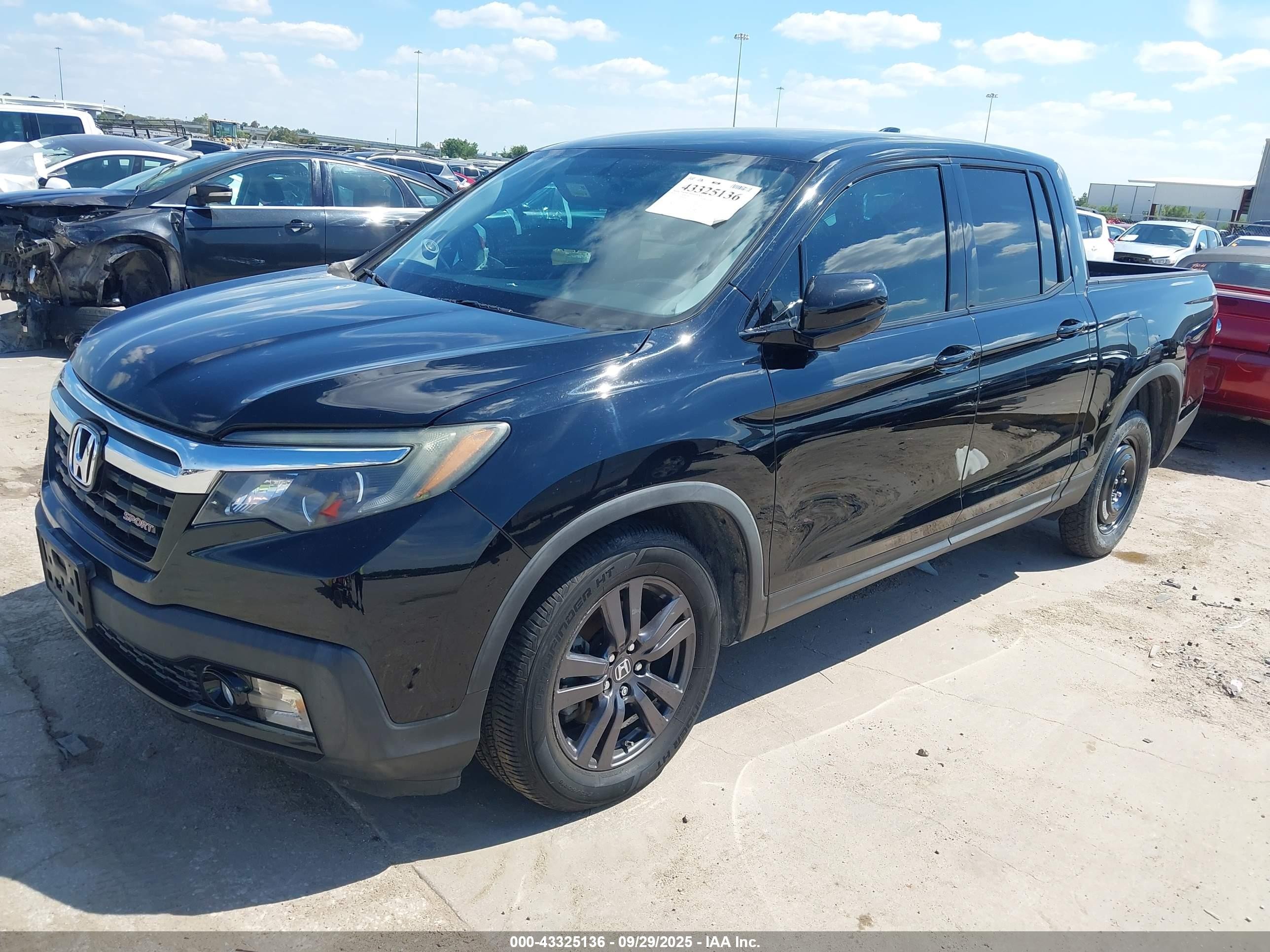 2018 Honda Ridgeline Sport Черный vin: 5FPYK2F19JB000968