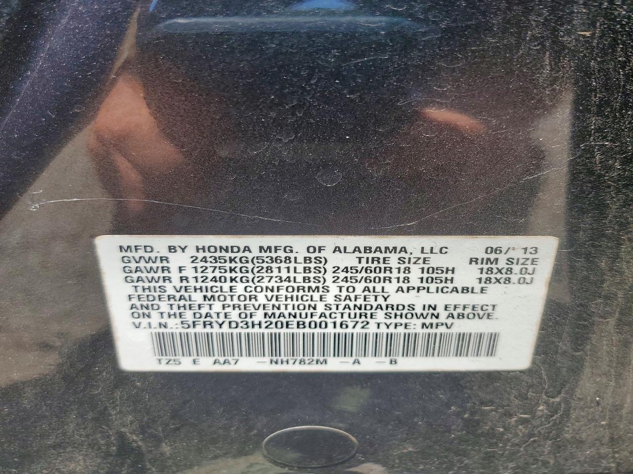 2014 Acura Mdx Charcoal vin: 5FRYD3H20EB001672