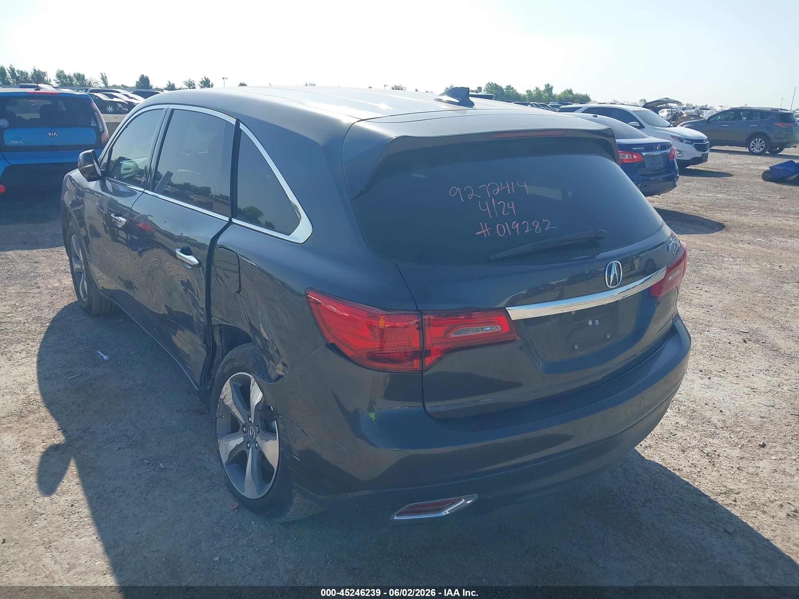 2014 Acura Mdx   Gray vin: 5FRYD3H20EB019282