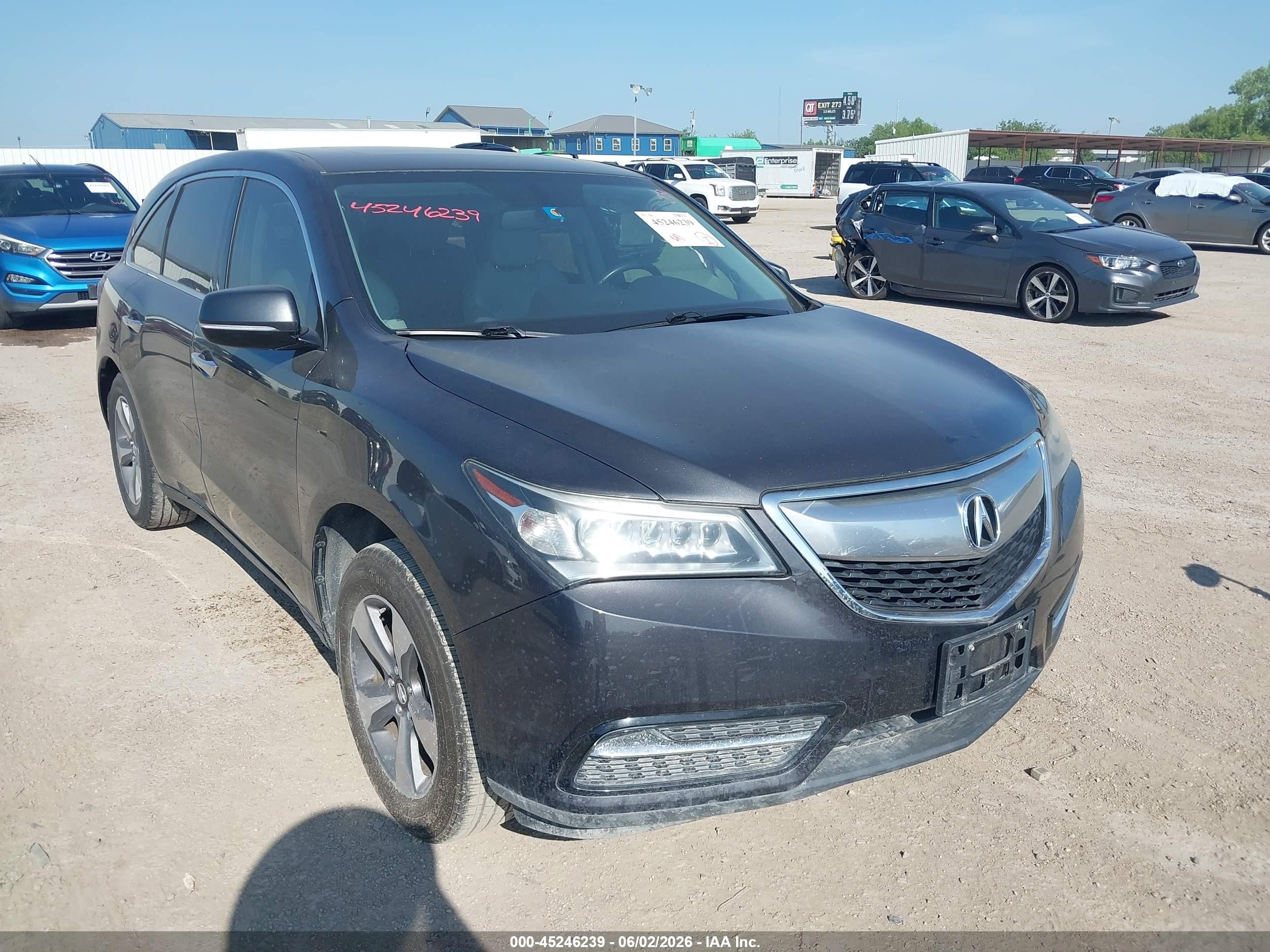 2014 Acura Mdx   Gray vin: 5FRYD3H20EB019282