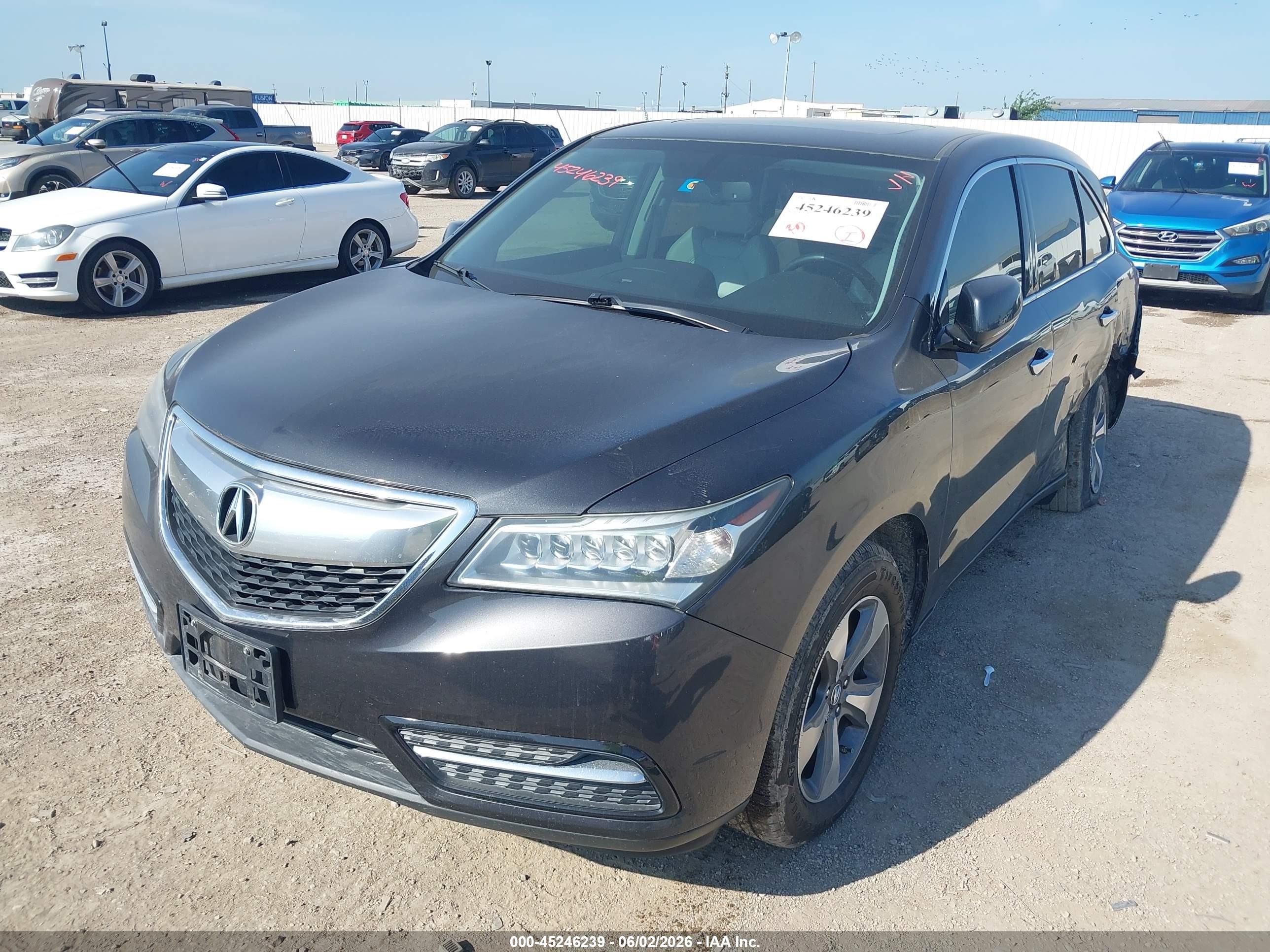 2014 Acura Mdx   Gray vin: 5FRYD3H20EB019282