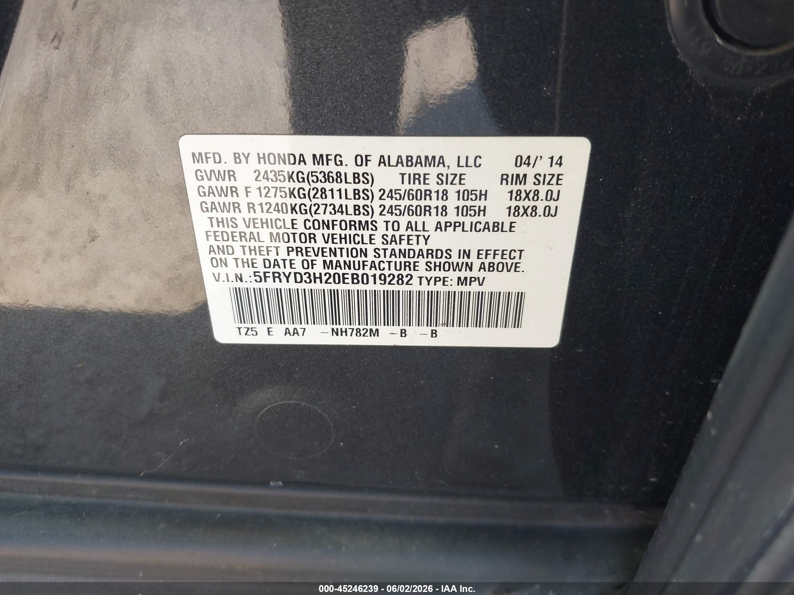 2014 Acura Mdx   Gray vin: 5FRYD3H20EB019282