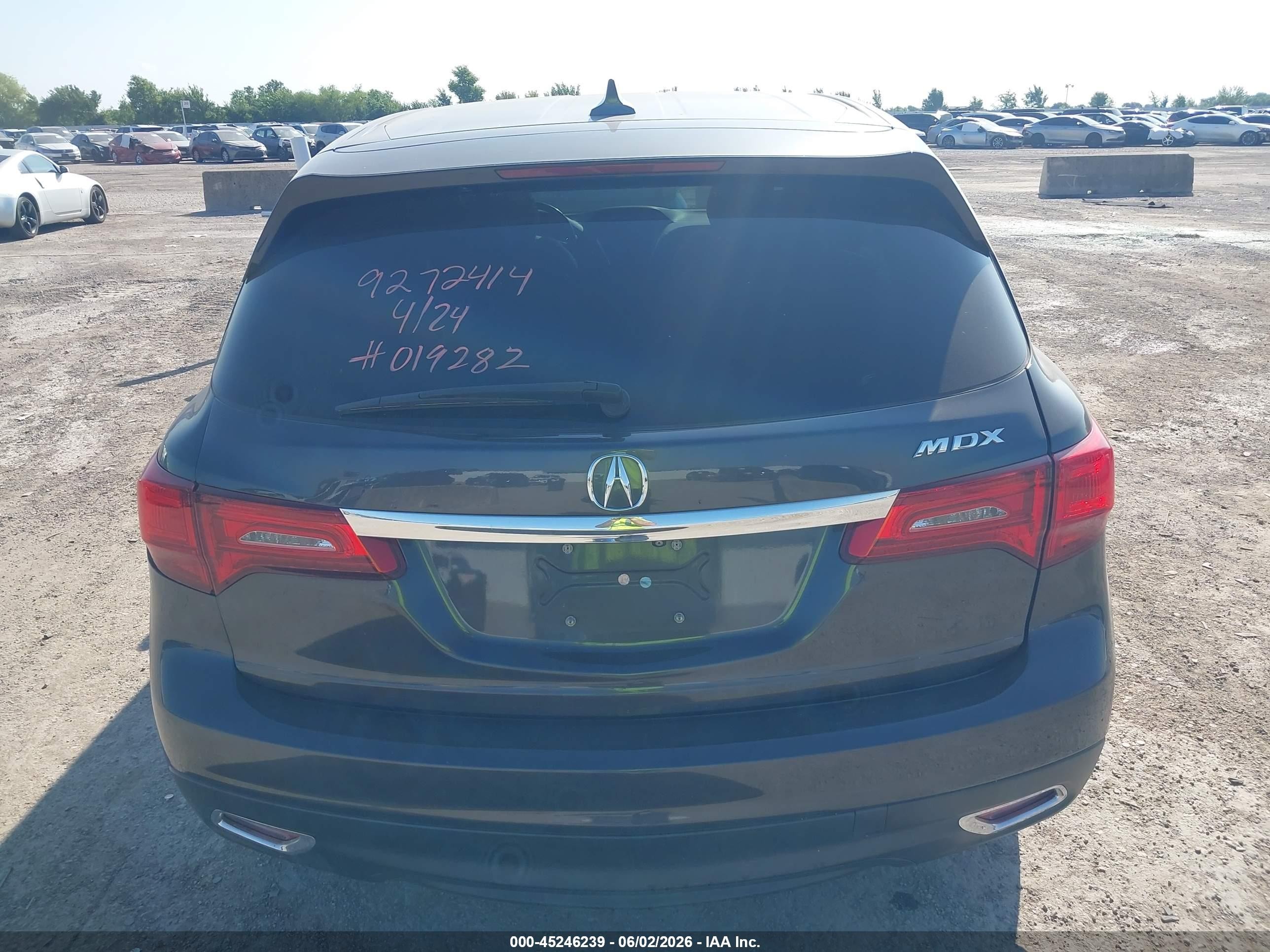 2014 Acura Mdx   Gray vin: 5FRYD3H20EB019282