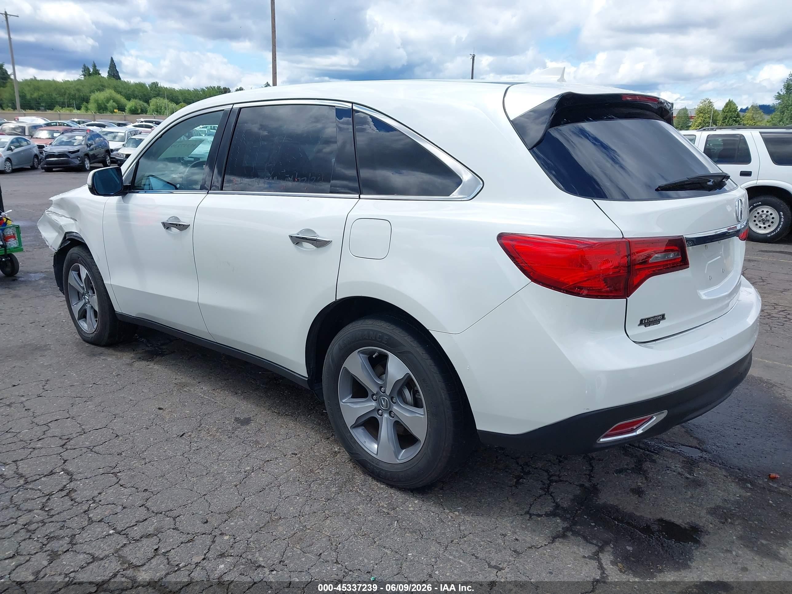 2015 Acura Mdx   White vin: 5FRYD3H20FB001494