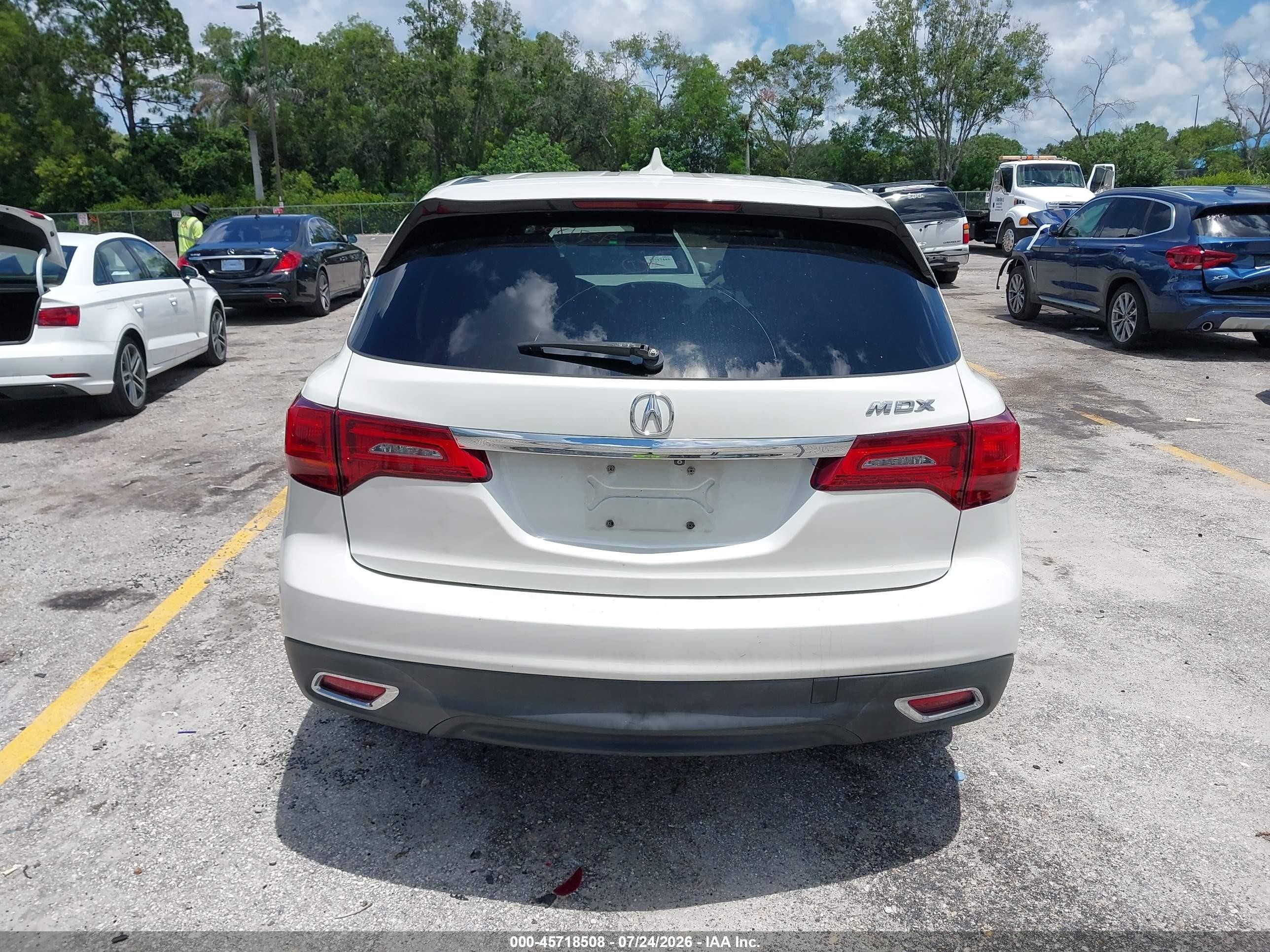 2015 Acura Mdx   Белый vin: 5FRYD3H22FB006647