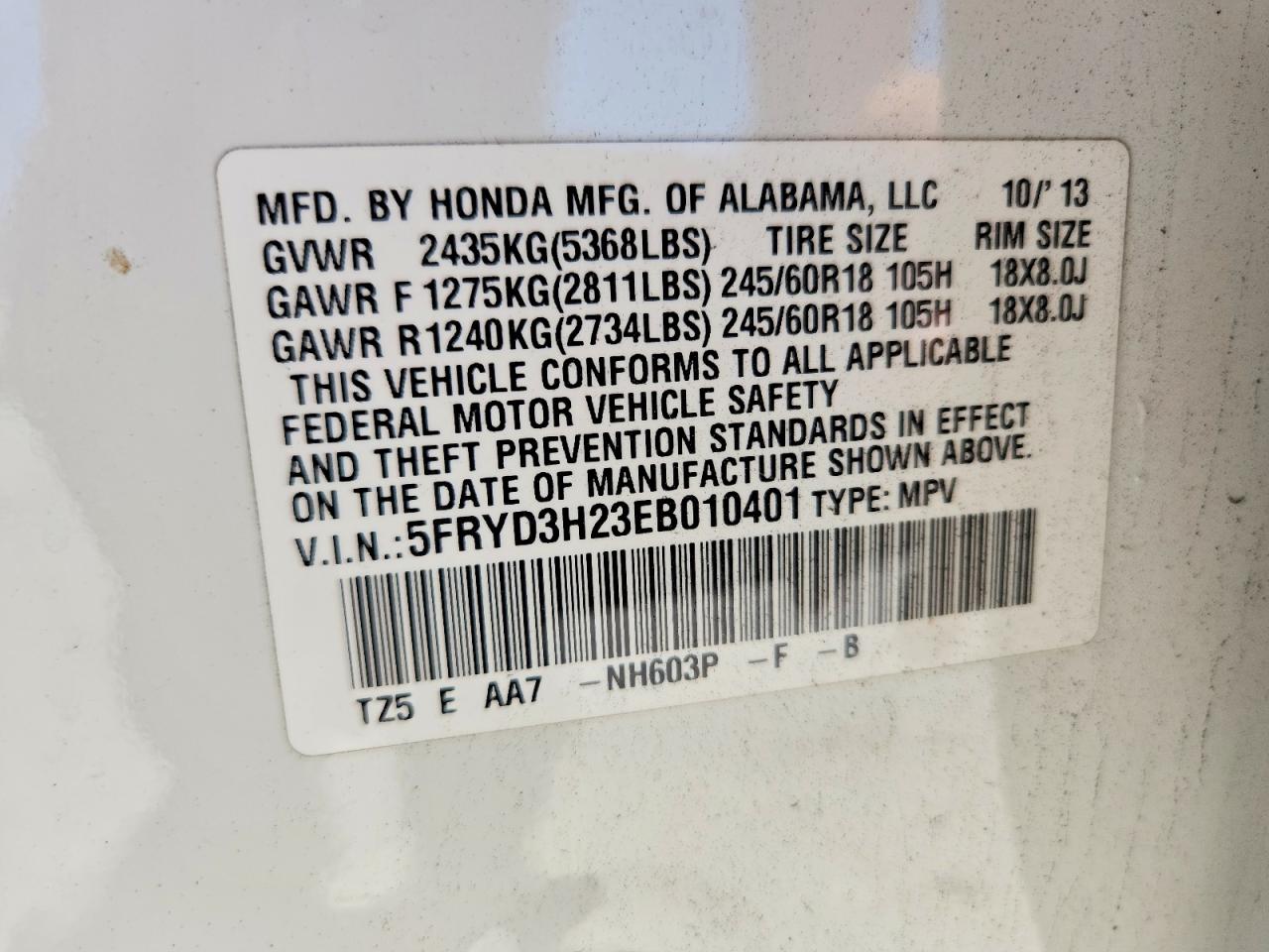 2014 Acura Mdx White vin: 5FRYD3H23EB010401