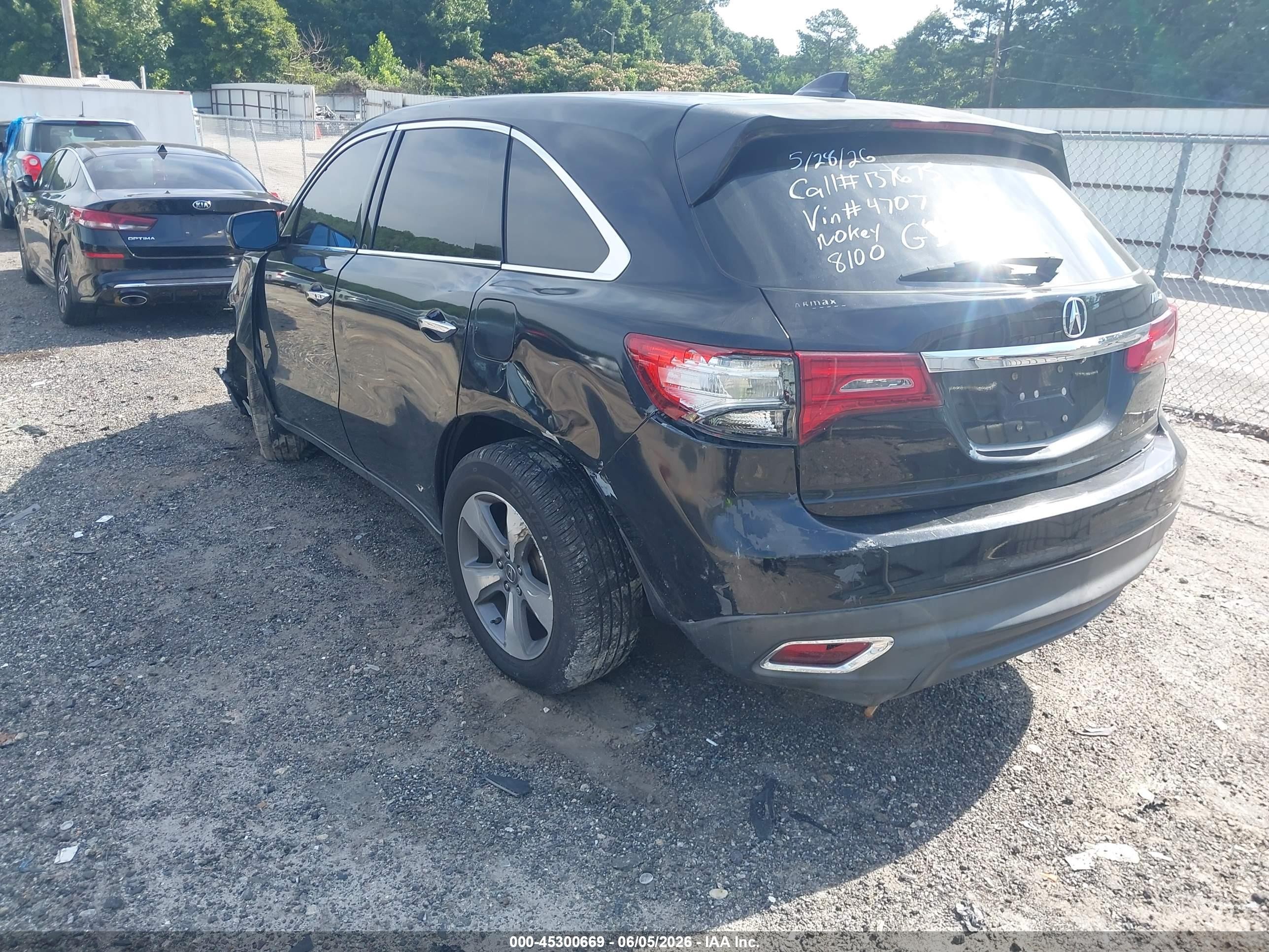2014 Acura Mdx Black vin: 5FRYD3H23EB014707