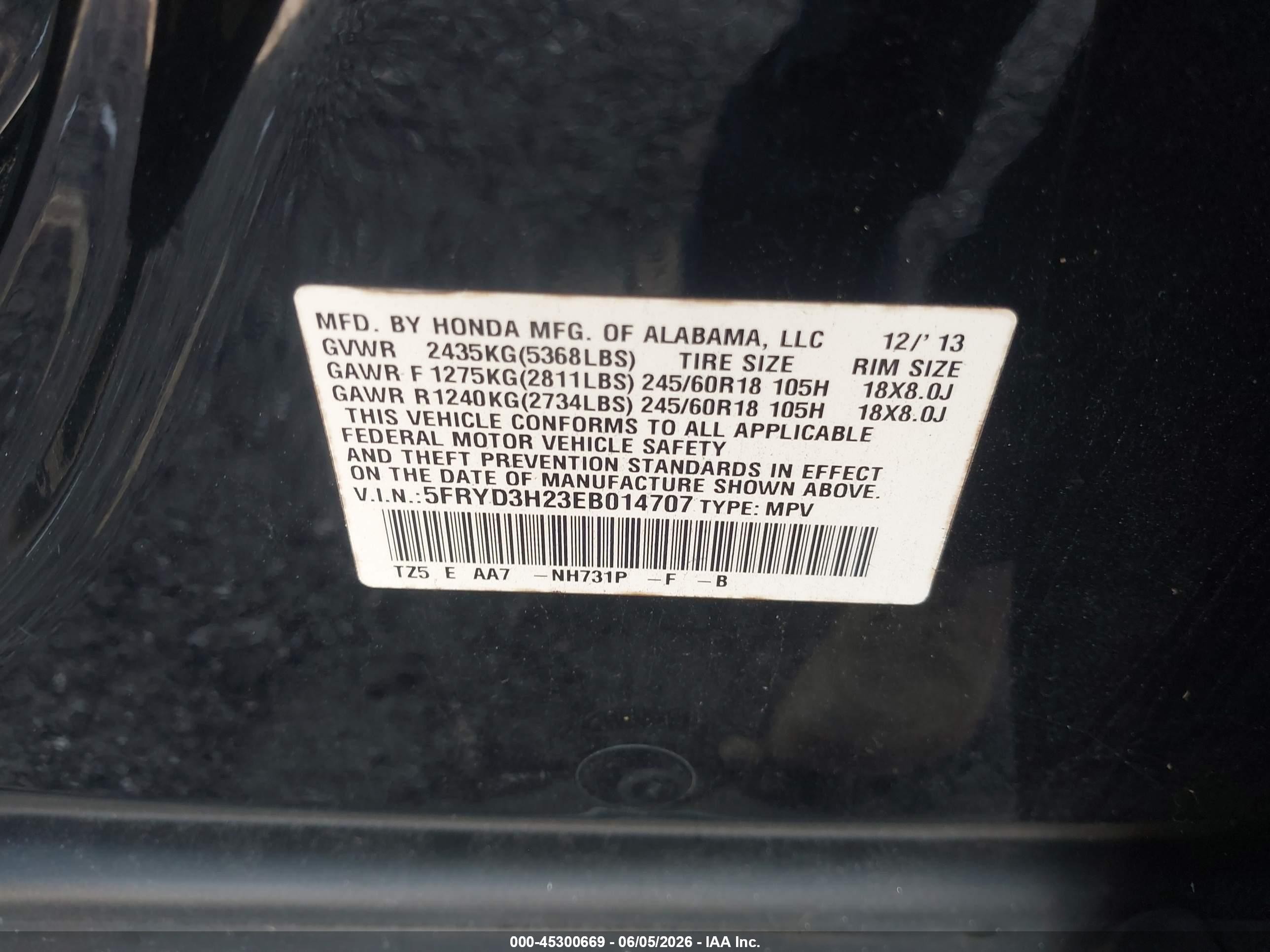 2014 Acura Mdx Black vin: 5FRYD3H23EB014707