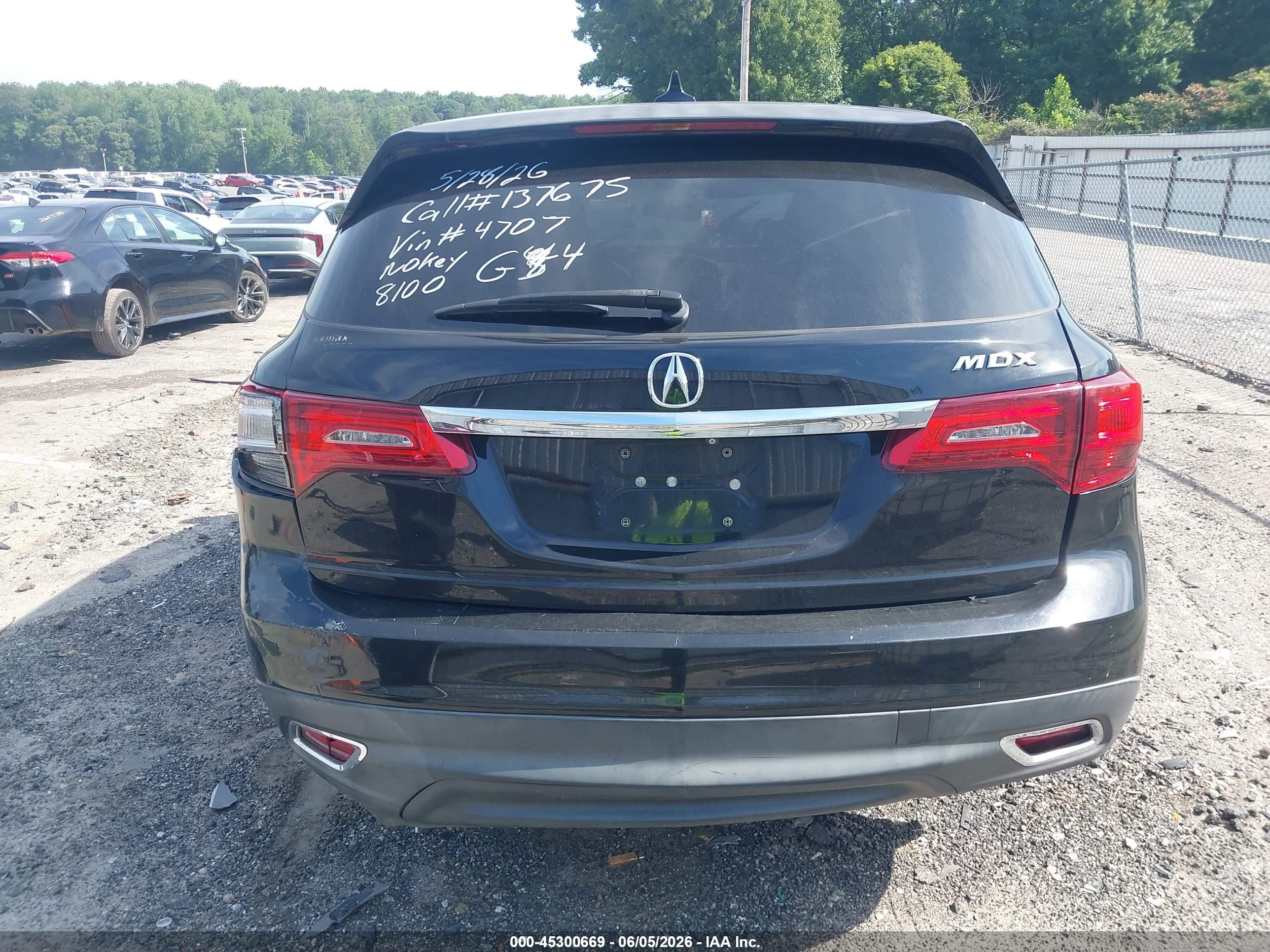 2014 Acura Mdx Black vin: 5FRYD3H23EB014707