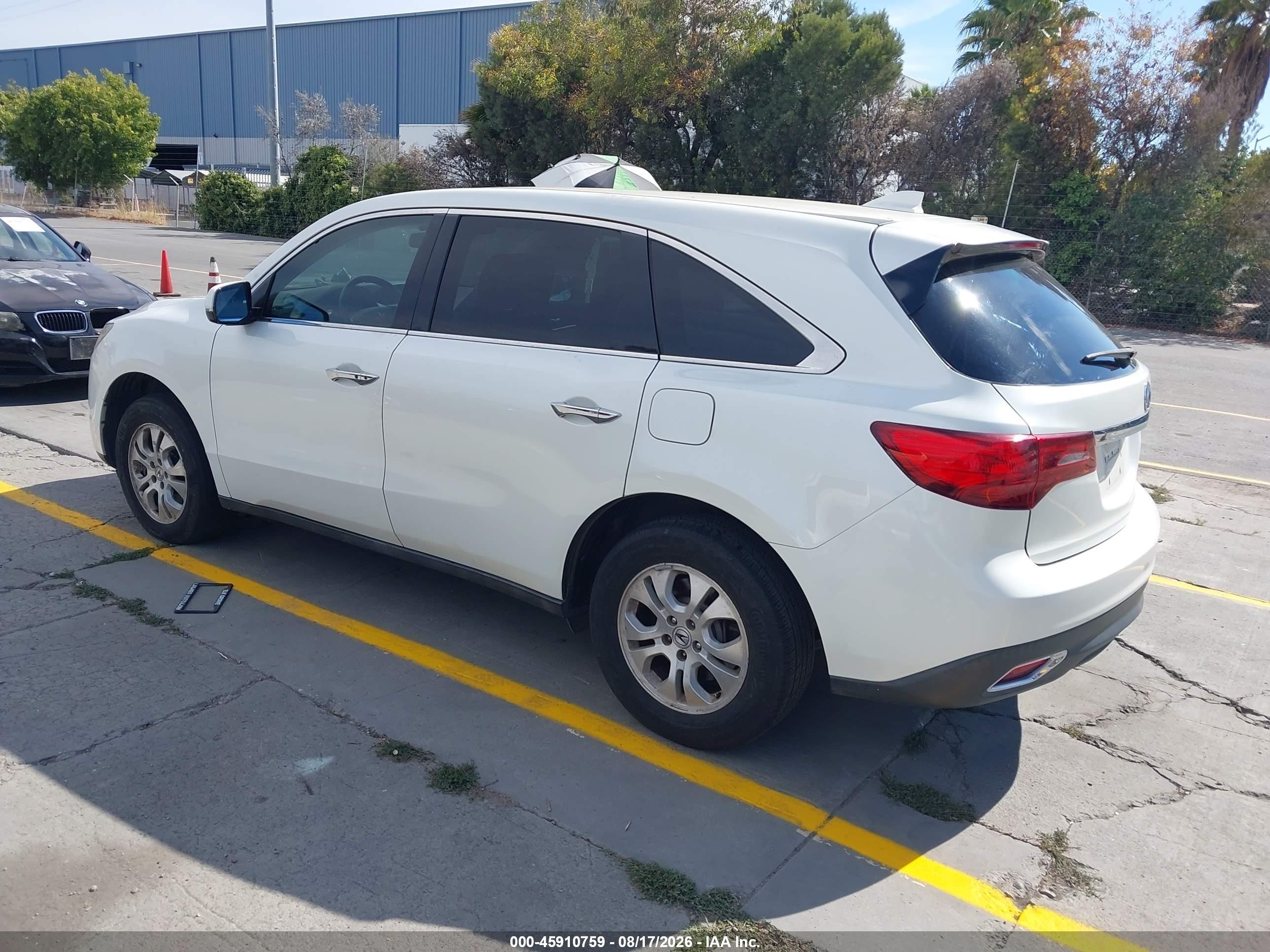 2015 Acura Mdx   White vin: 5FRYD3H23FB005622