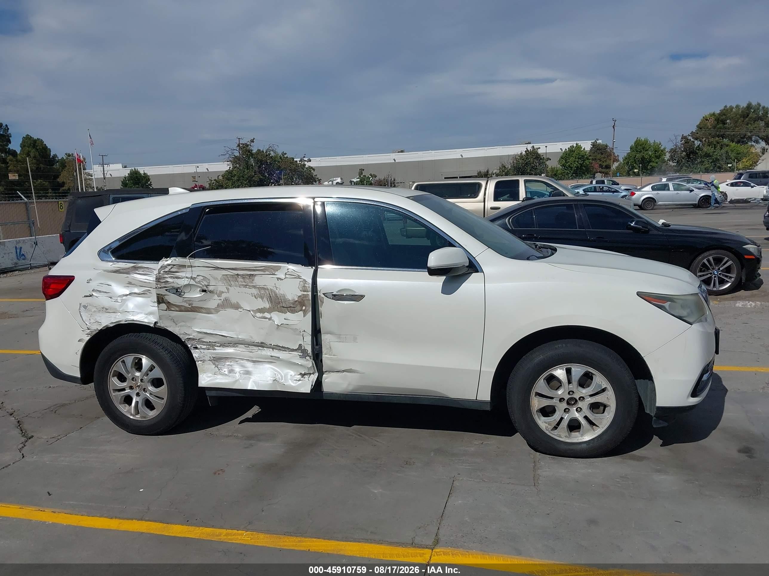 2015 Acura Mdx   White vin: 5FRYD3H23FB005622