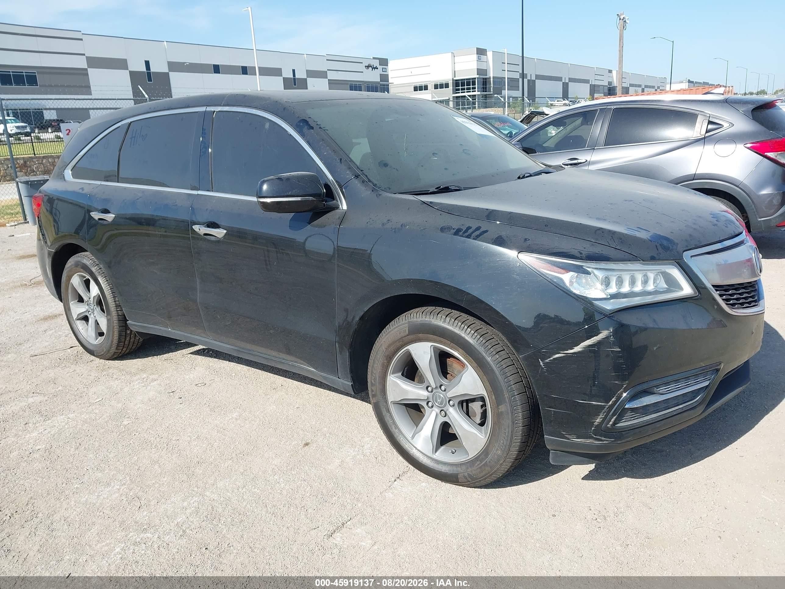 2015 Acura Mdx   Black vin: 5FRYD3H24FB008898