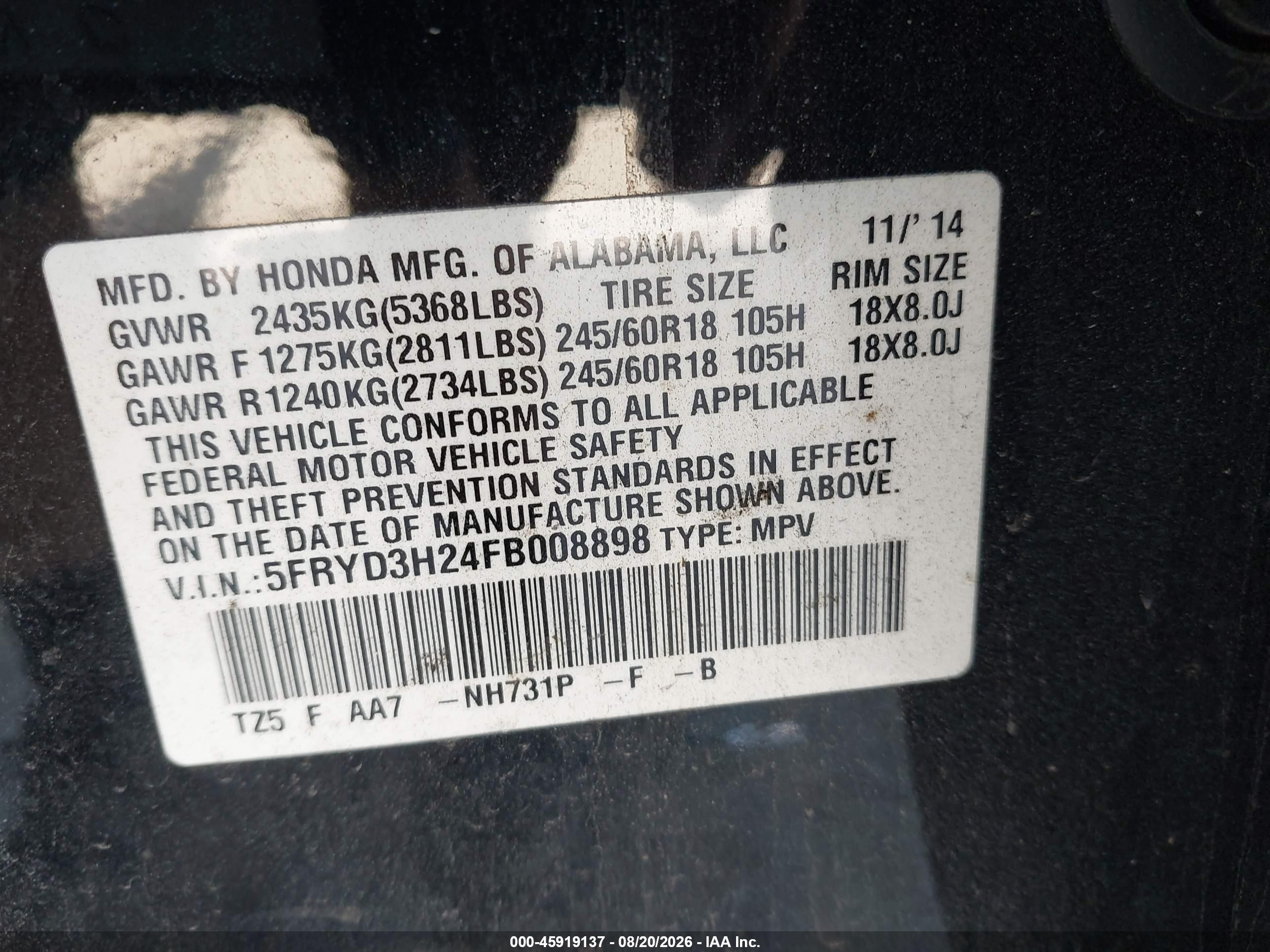 2015 Acura Mdx   Black vin: 5FRYD3H24FB008898