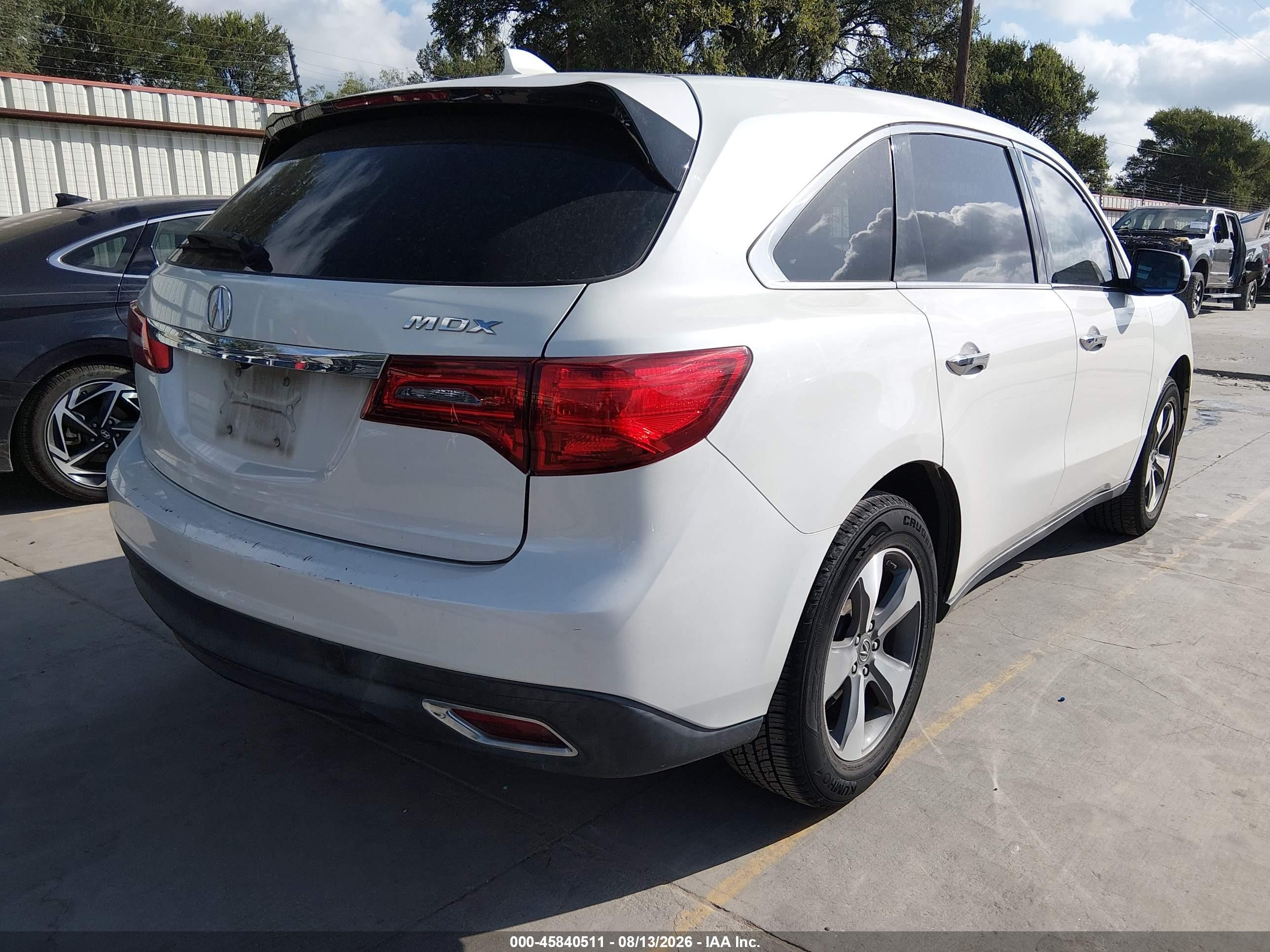 2015 Acura Mdx   White vin: 5FRYD3H25FB005055