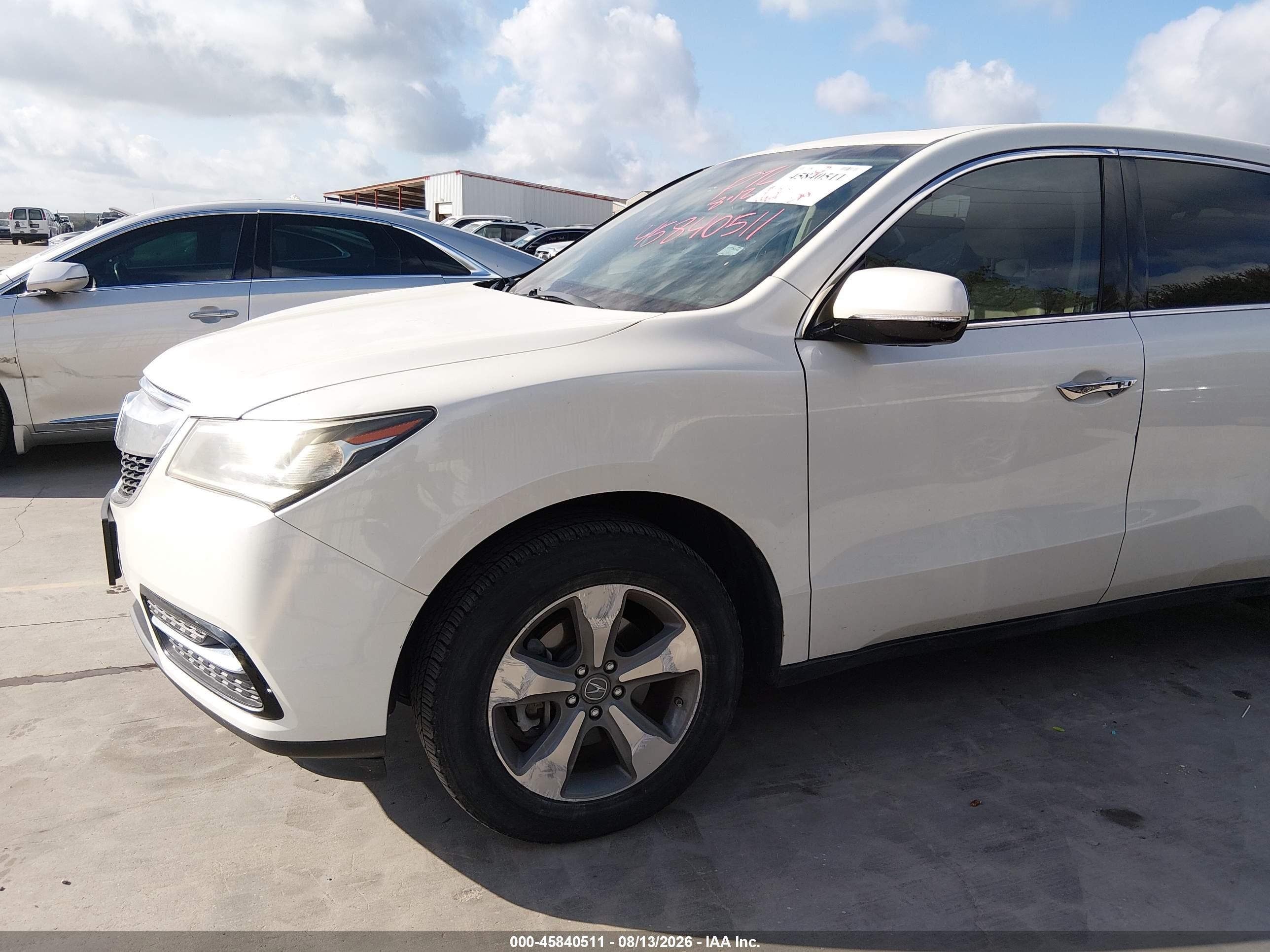 2015 Acura Mdx   White vin: 5FRYD3H25FB005055