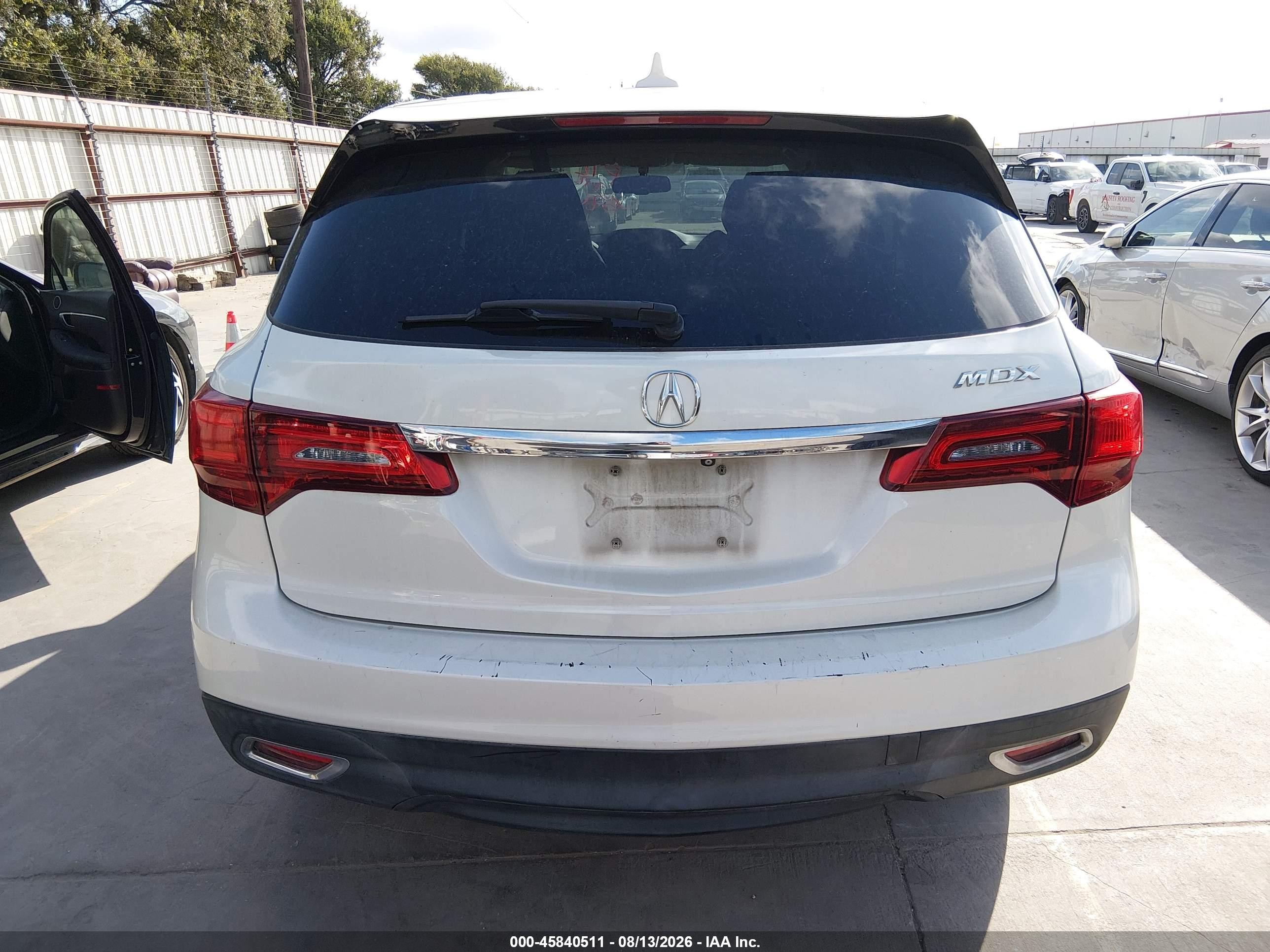 2015 Acura Mdx   White vin: 5FRYD3H25FB005055