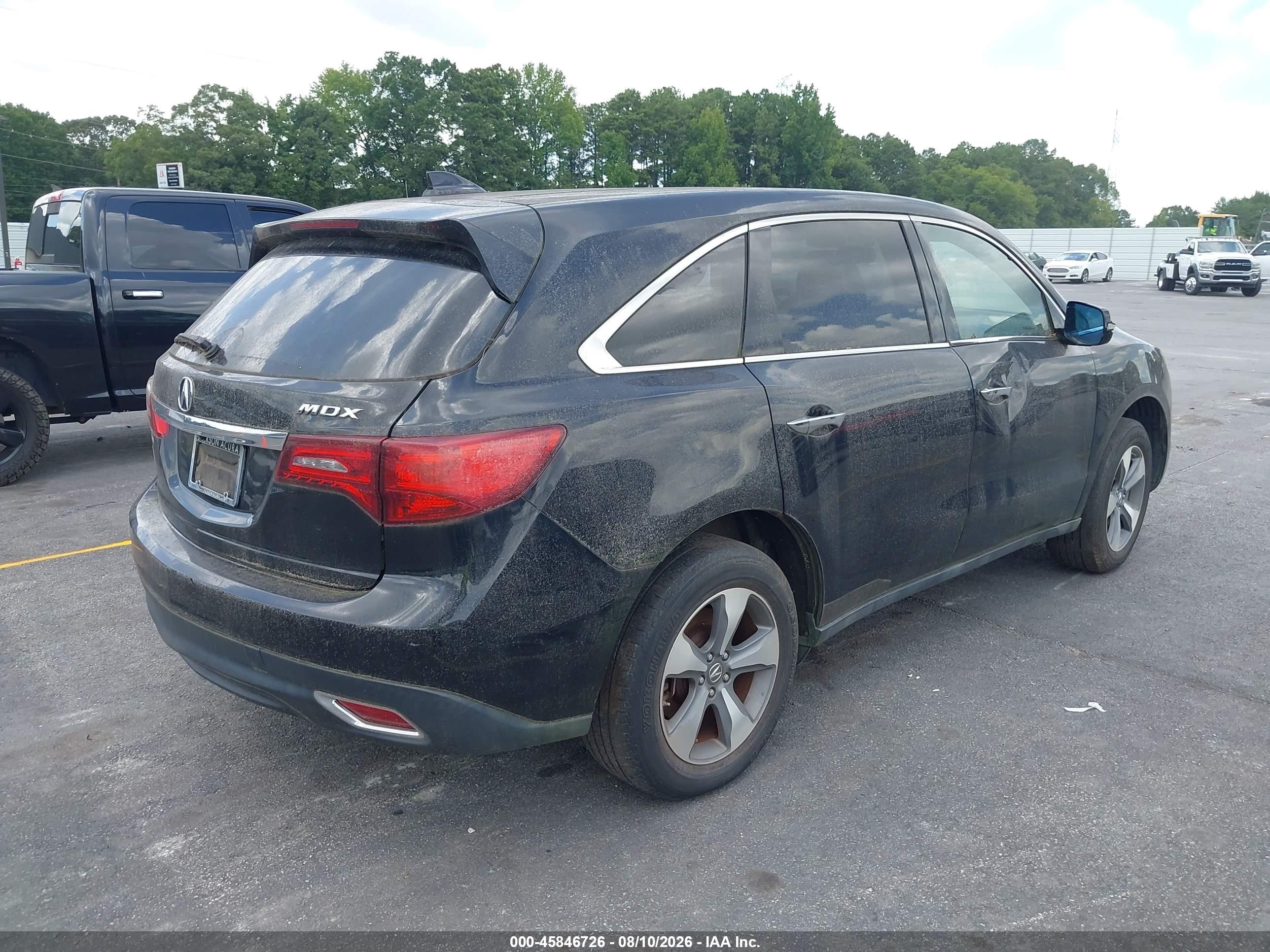 2014 Acura Mdx   Black vin: 5FRYD3H26EB019920