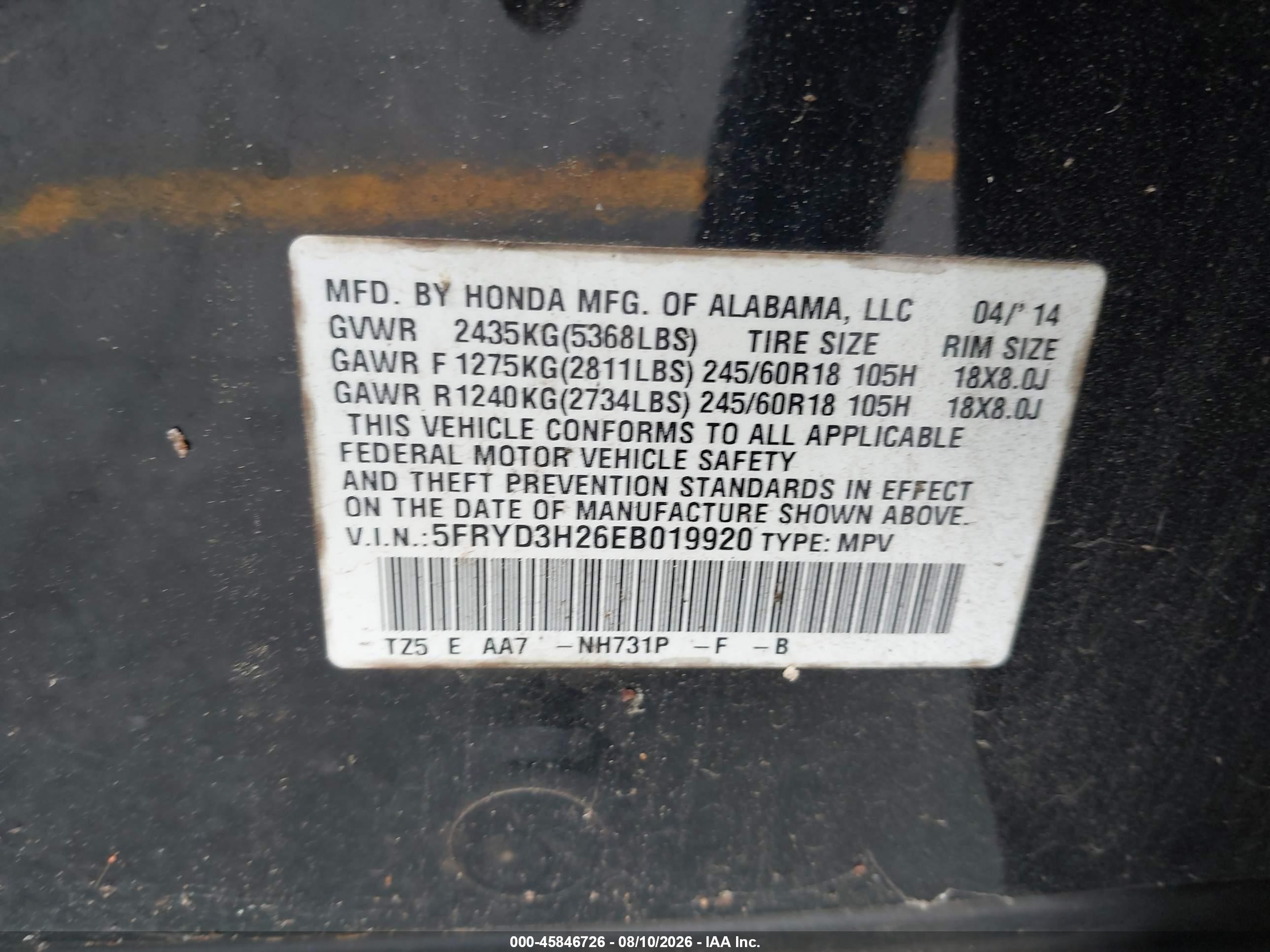 2014 Acura Mdx   Black vin: 5FRYD3H26EB019920